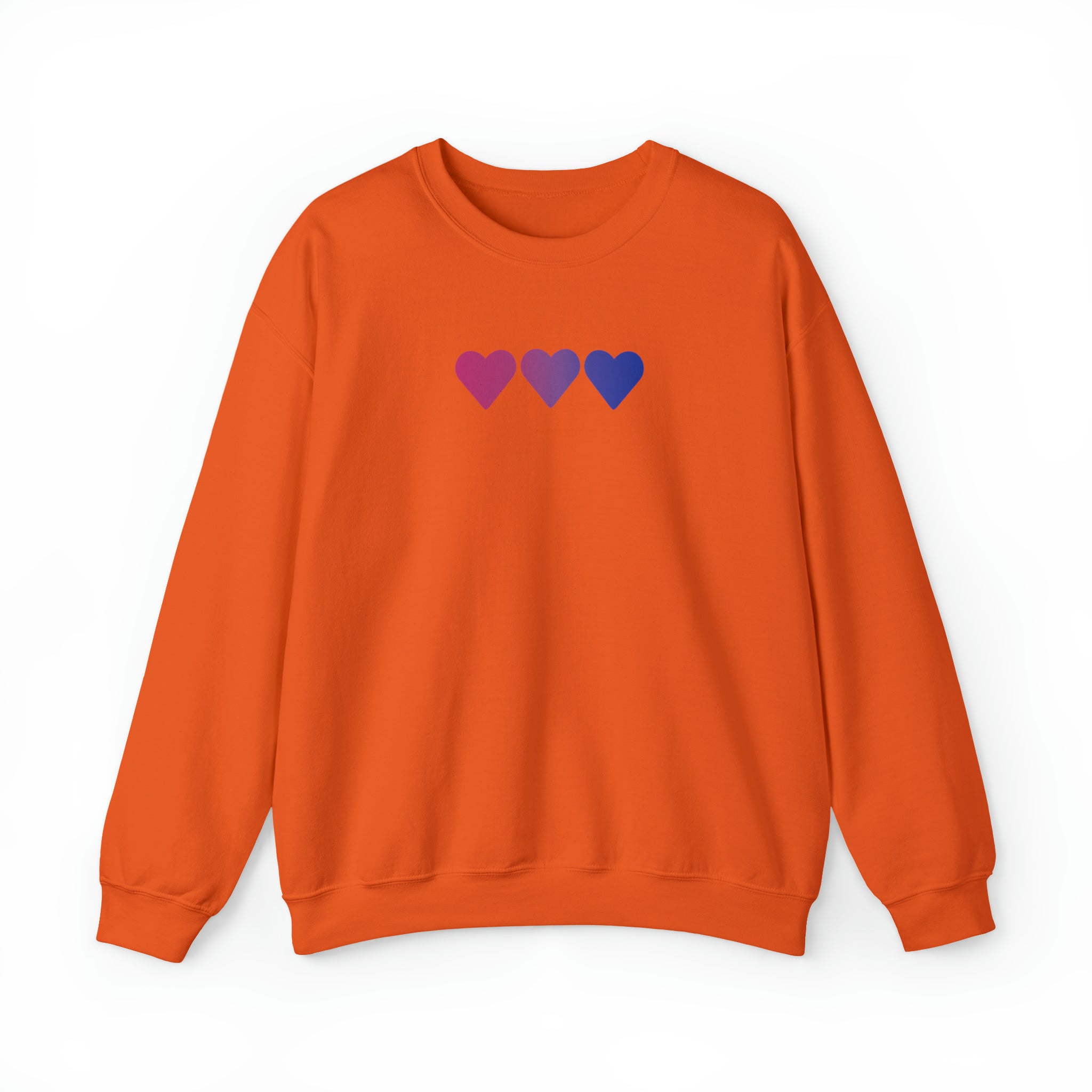 Bisexual Flag Hearts Sweatshirt: Pride LGBTQ+ Gradient Design