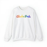 Alaska Pride Sweatshirt: Flowing Cursive Design with LGBTQ+ Gradient