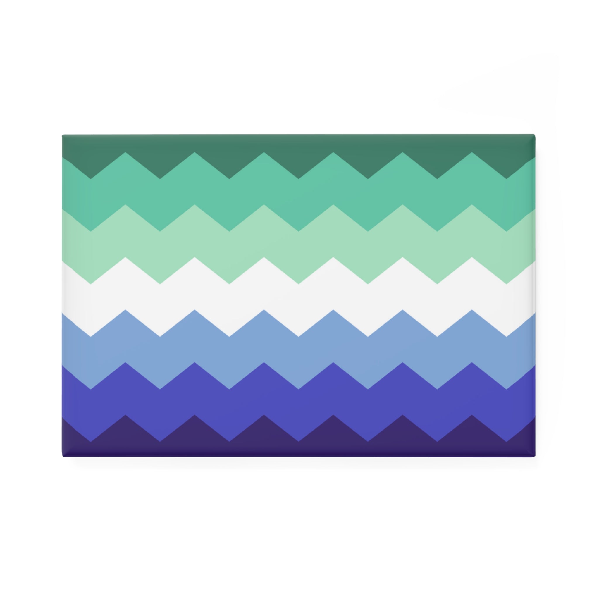 Gay Pride Flag Magnet: Wavey Rectangle Button for Fridge
