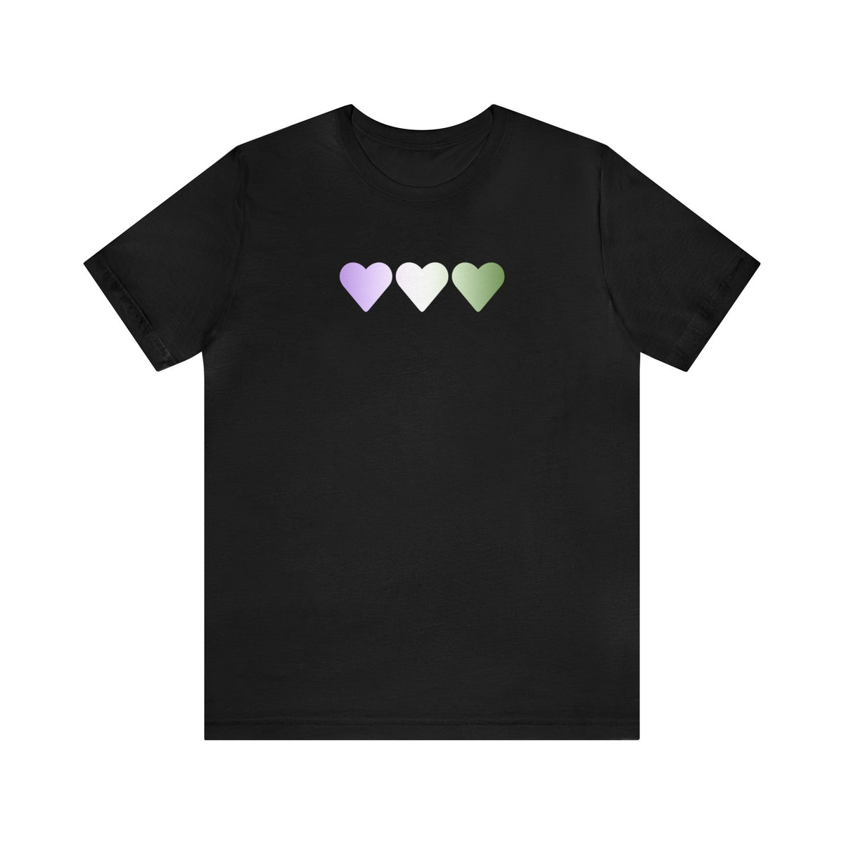 Genderqueer Flag Hearts T-Shirt: Pride LGBTQ+ Gradient Design