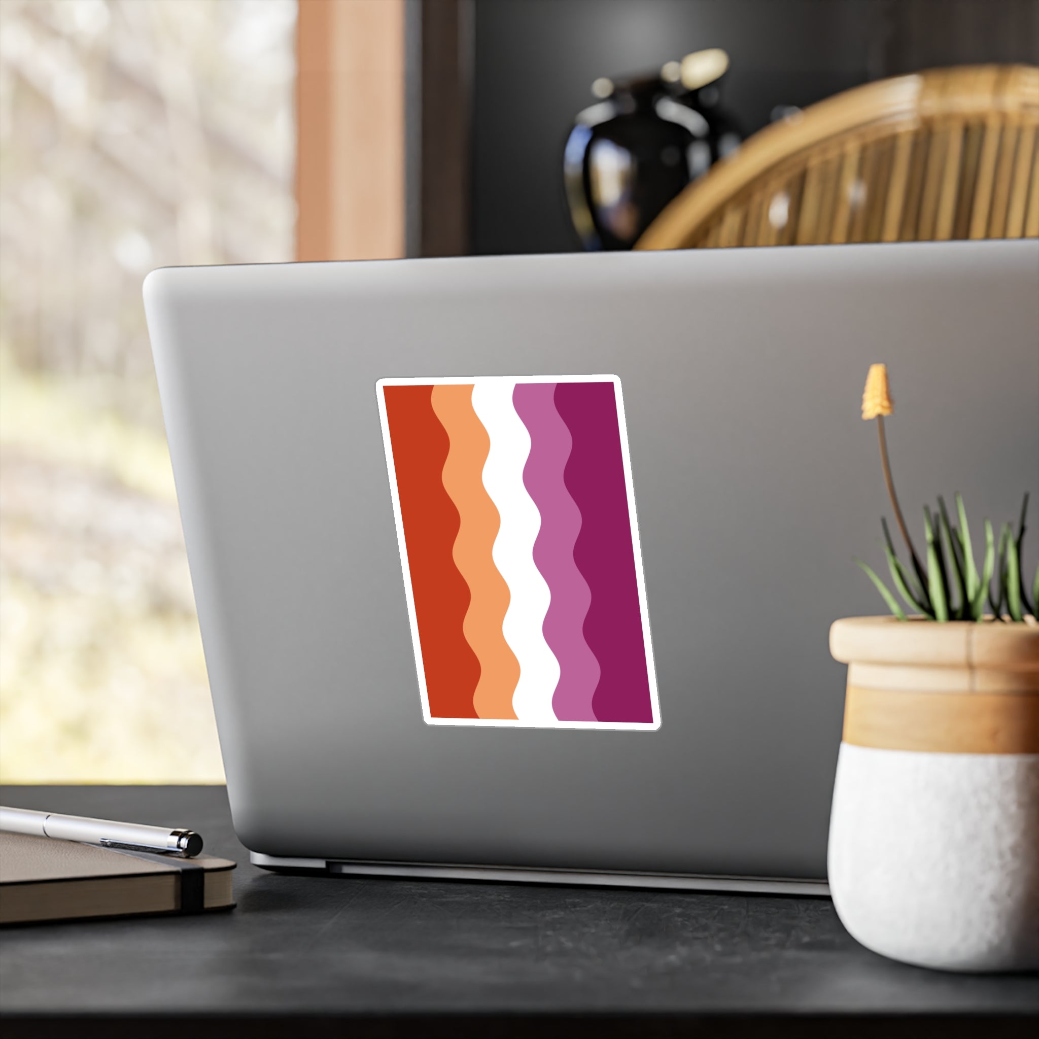 Lesbian Pride Flag Ripple Decal: Wavey Pride Sticker