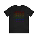 Louisiana LGBTQ+ Pride Flag, Faded Black T-Shirt