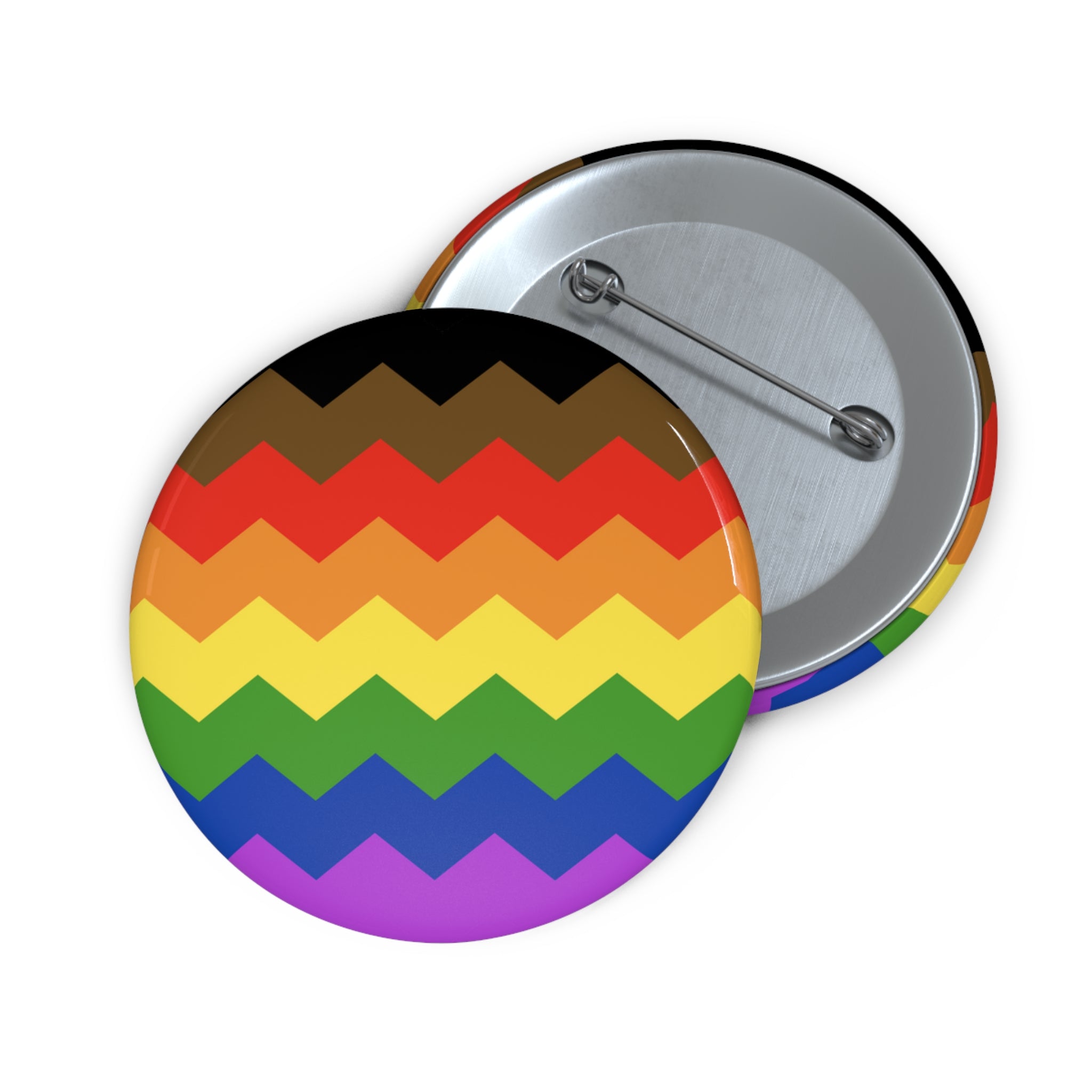 Philly Pride Flag Pin: Round Button with Sharp Design