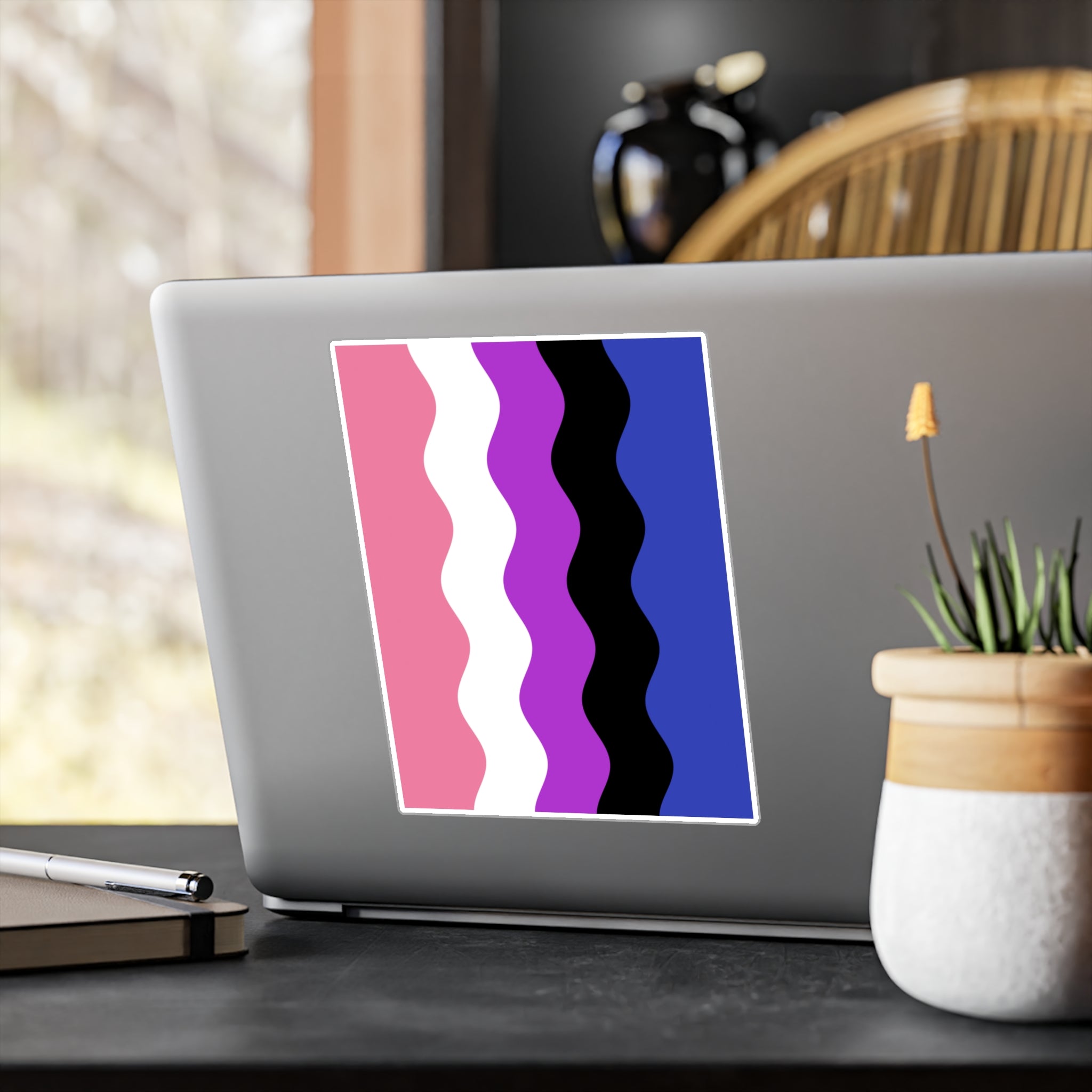 Genderfluid Flag Ripple Decal: Wavey Pride Sticker