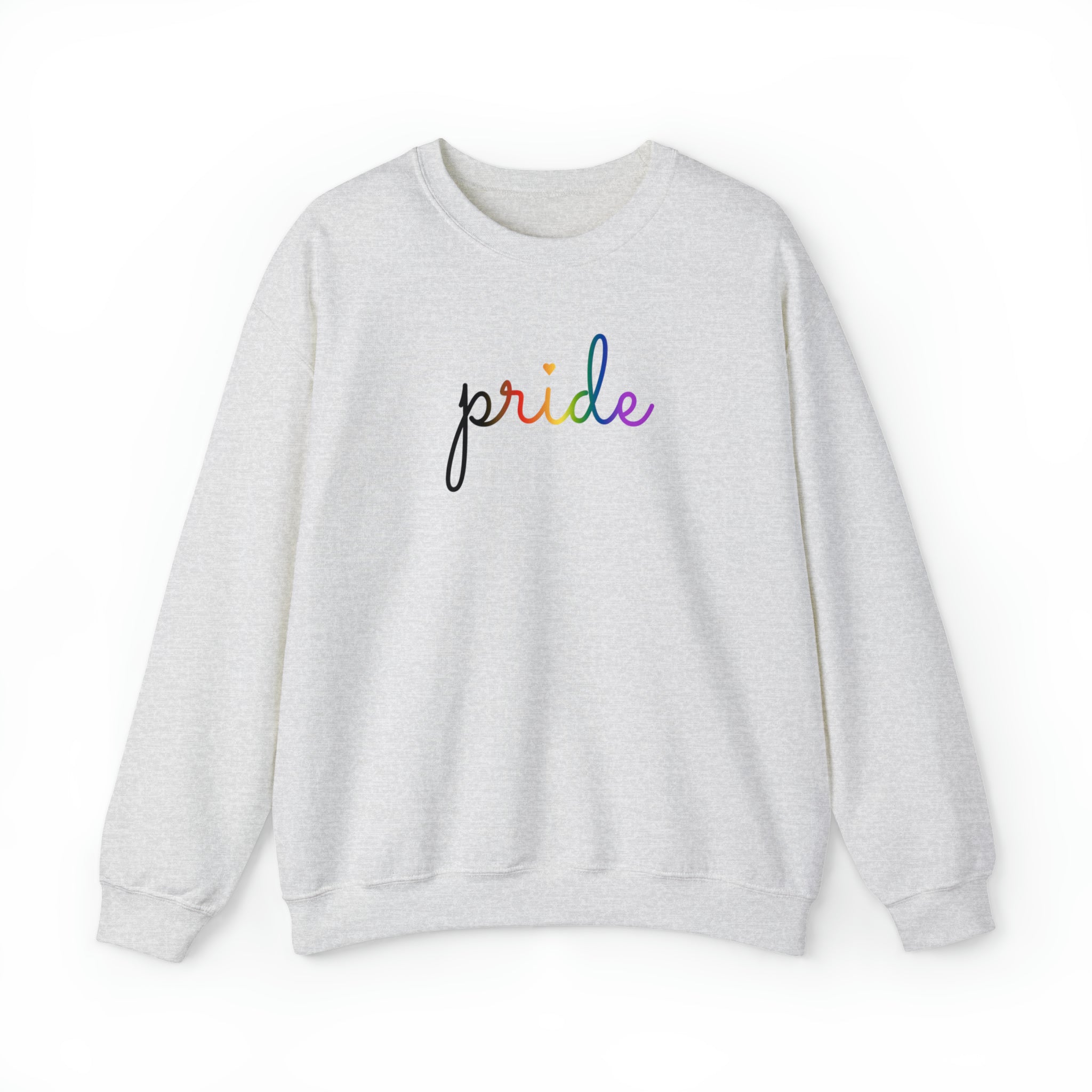Philly Pride Flag Sweater: Flowing Cursive 'Pride' in Gradient Hues