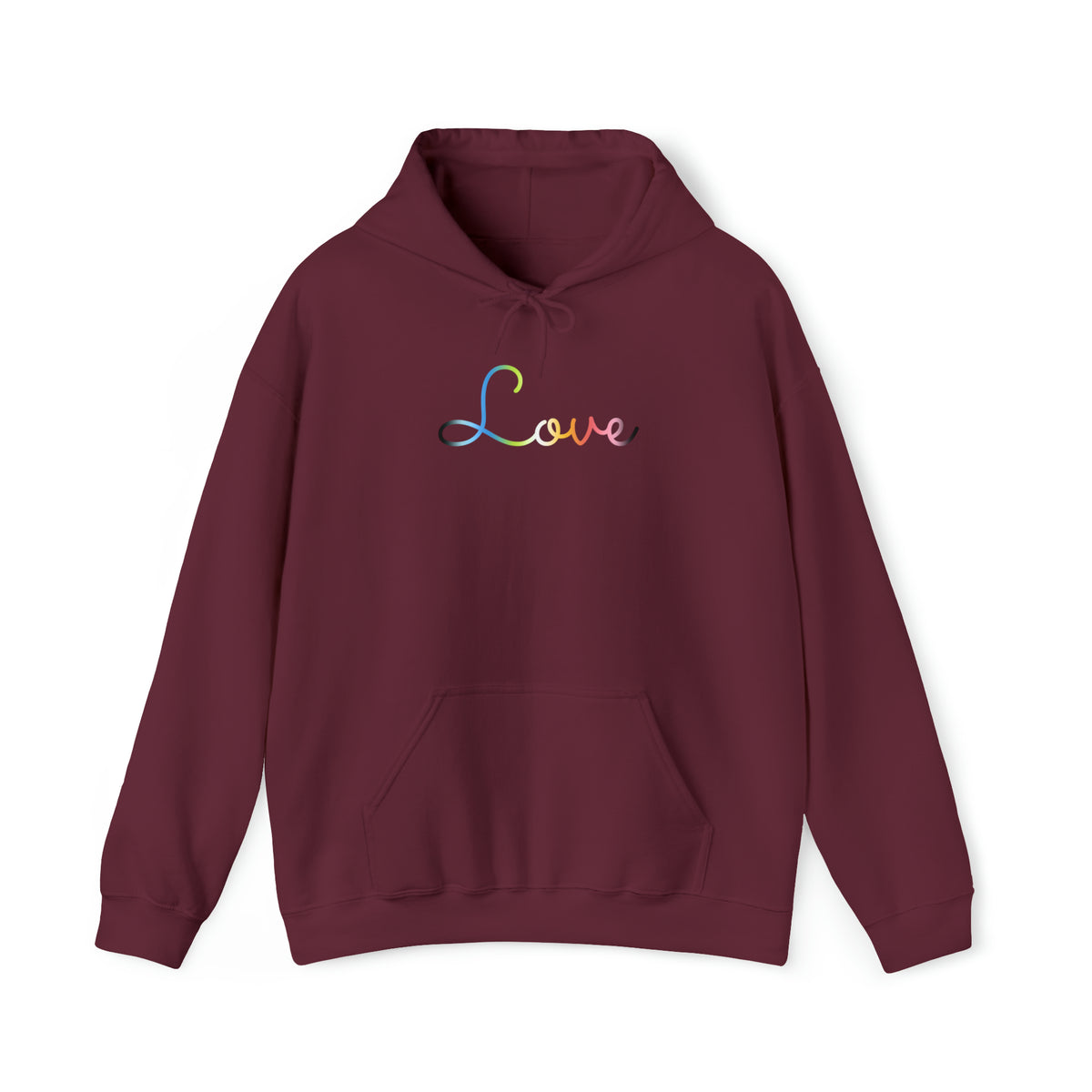 Queer Love Script Hoodie: Subtly Elegant Pride Sweatshirt