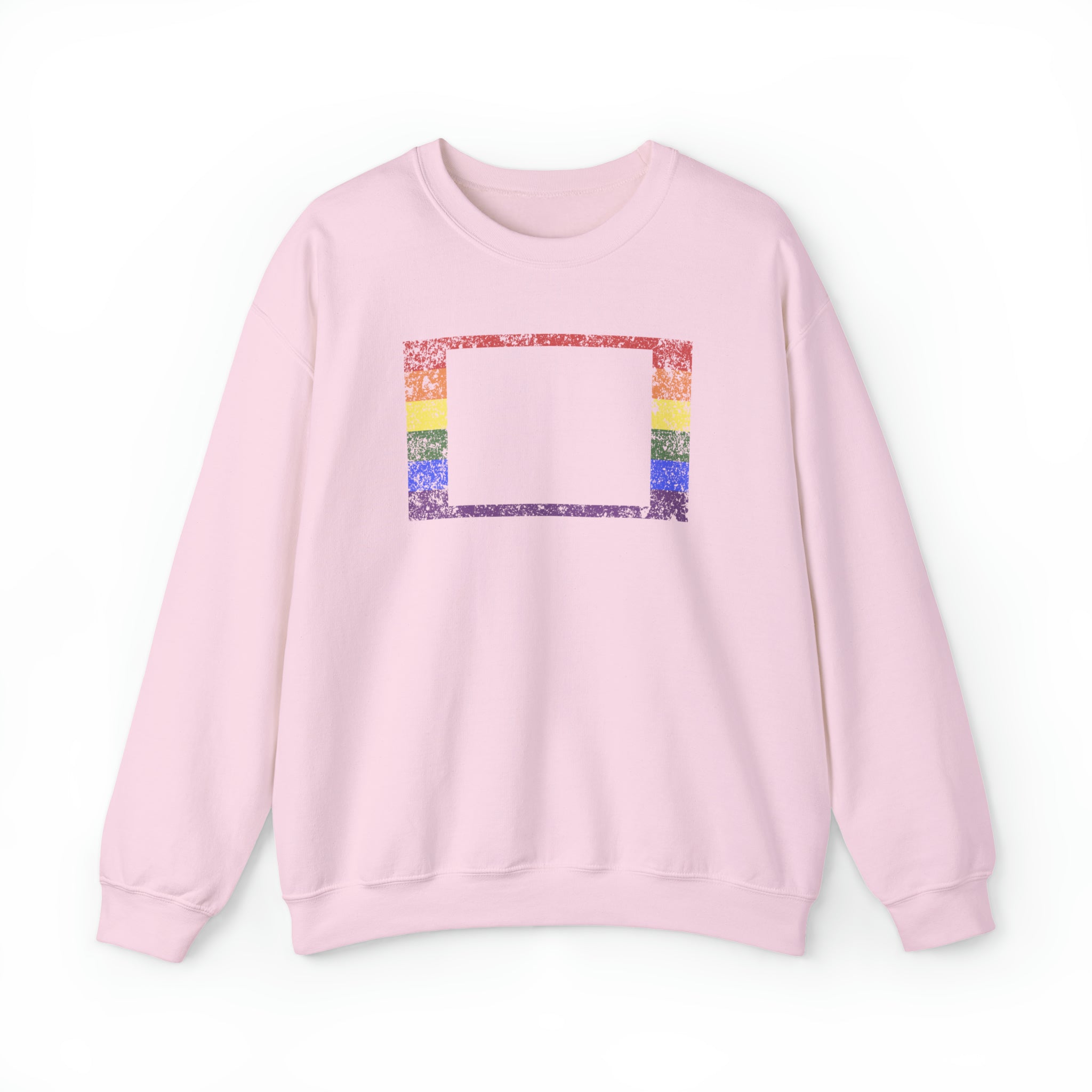 Colorado Pride Flag Sweater: Rainbow LGBTQ+ State Silhouette Distressed Sweatshirt