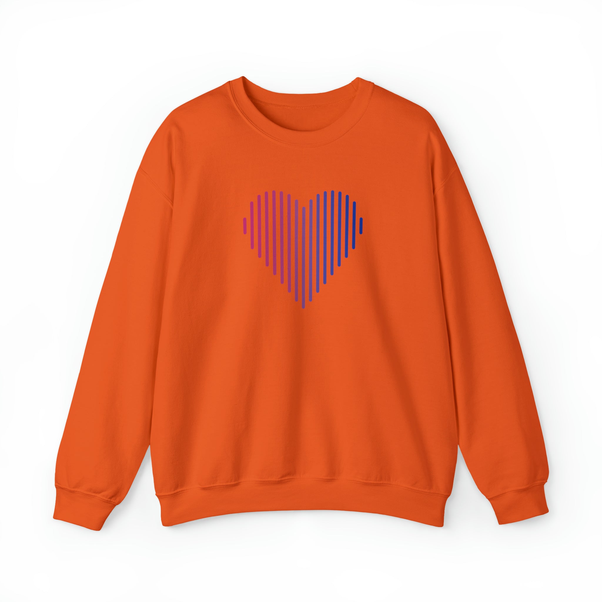 Bisexual Heart Lines Sweater: Pride Gradient Sweatshirt