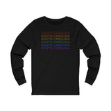 South Carolina LGBTQ+ Pride Flag, Faded Black Long Sleeve Tee