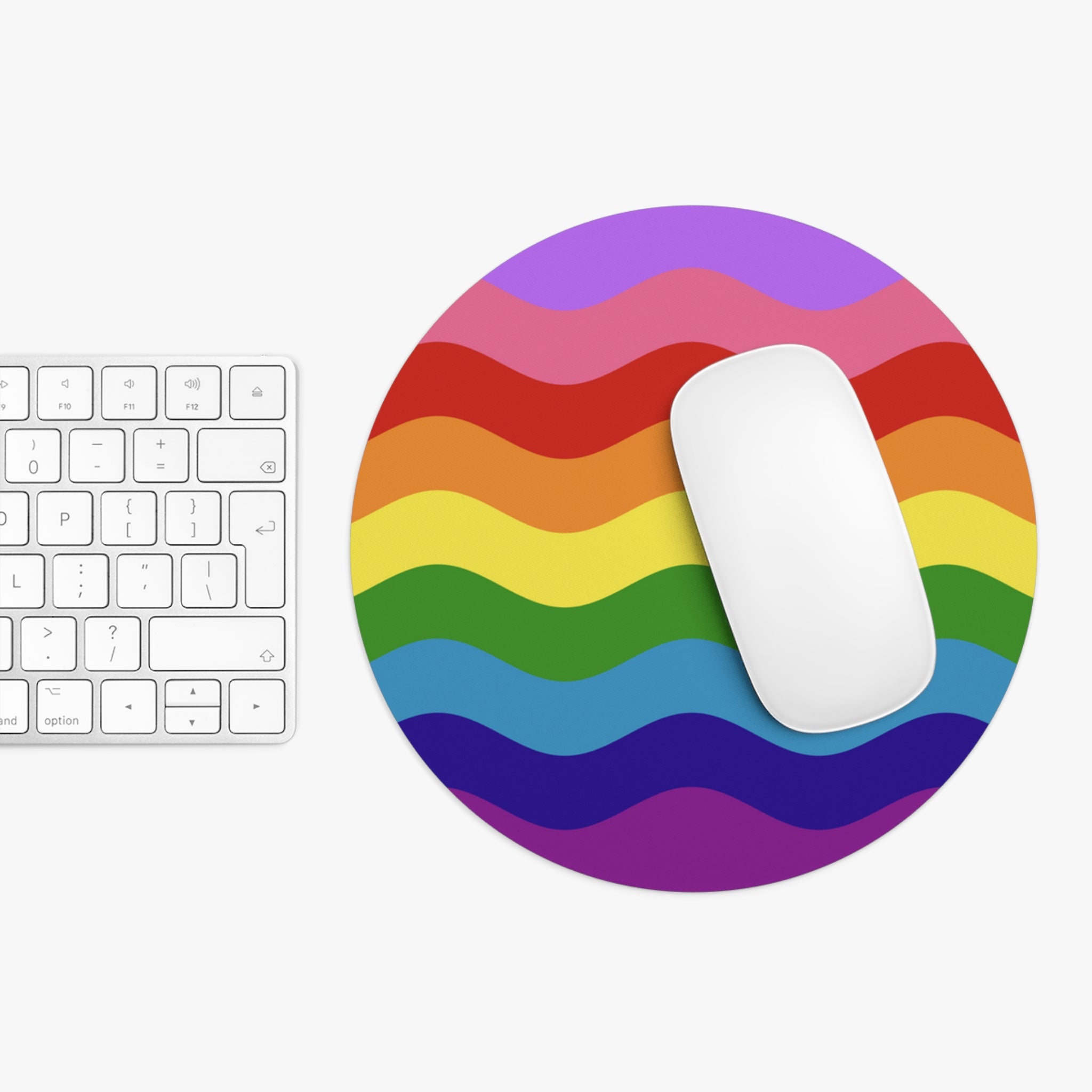 LGBTQ+ Flag Ripple Mousepad: Wavey Design for Desk
