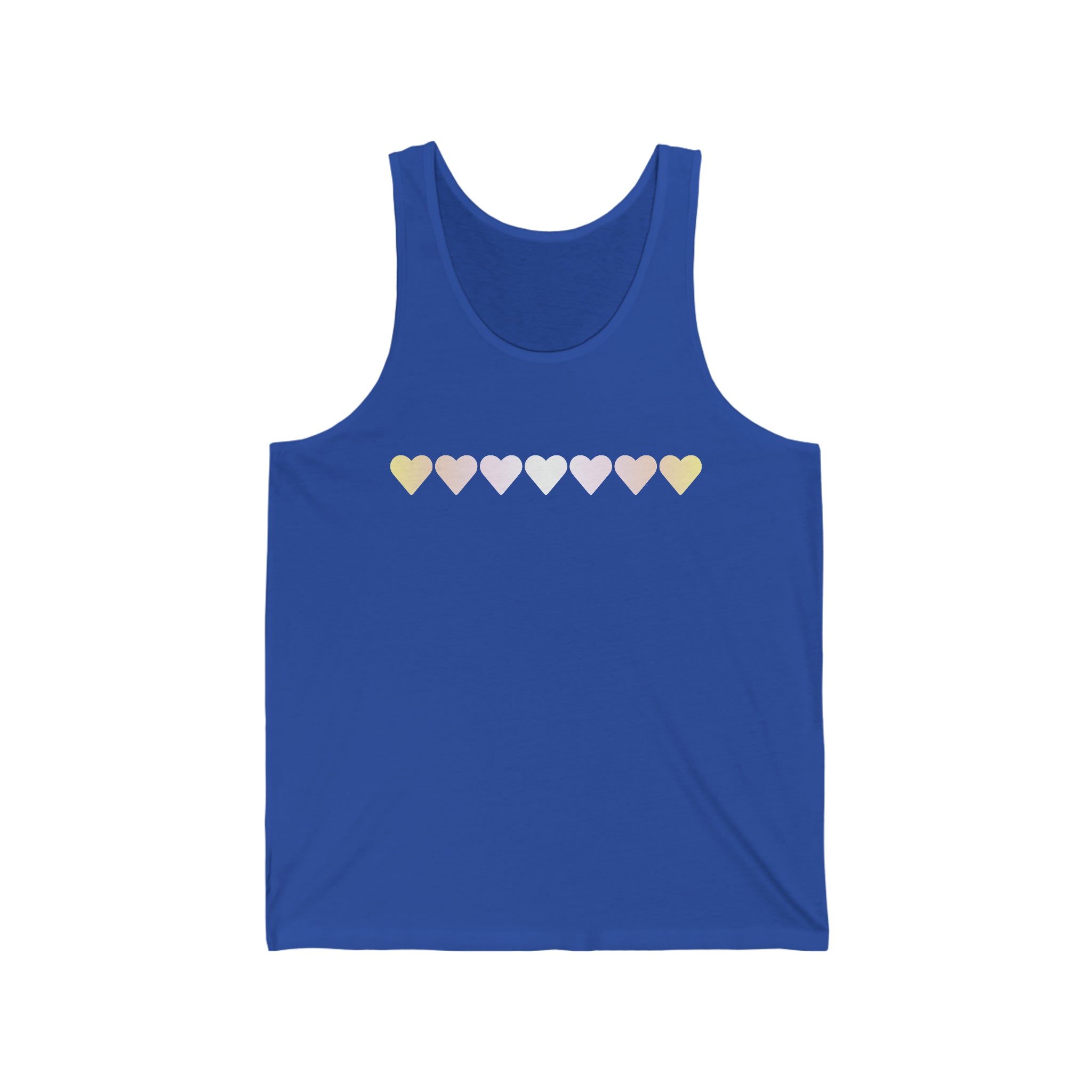Pangender Flag Hearts Tank-Top: Pride LGBTQ+ Gradient Design