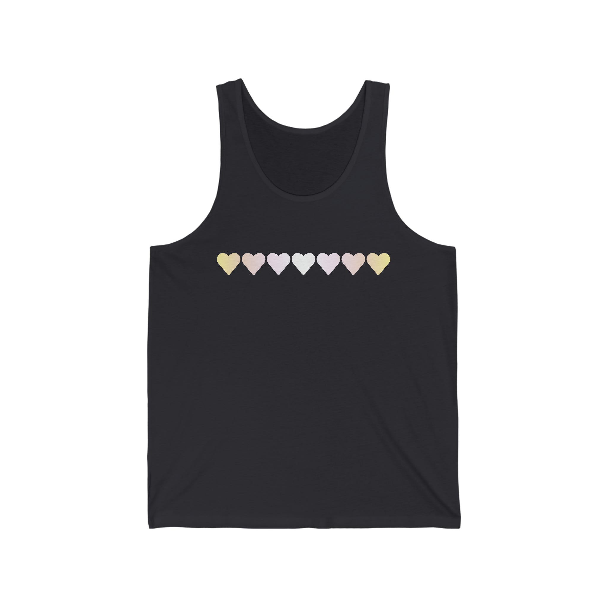 Pangender Flag Hearts Tank-Top: Pride LGBTQ+ Gradient Design