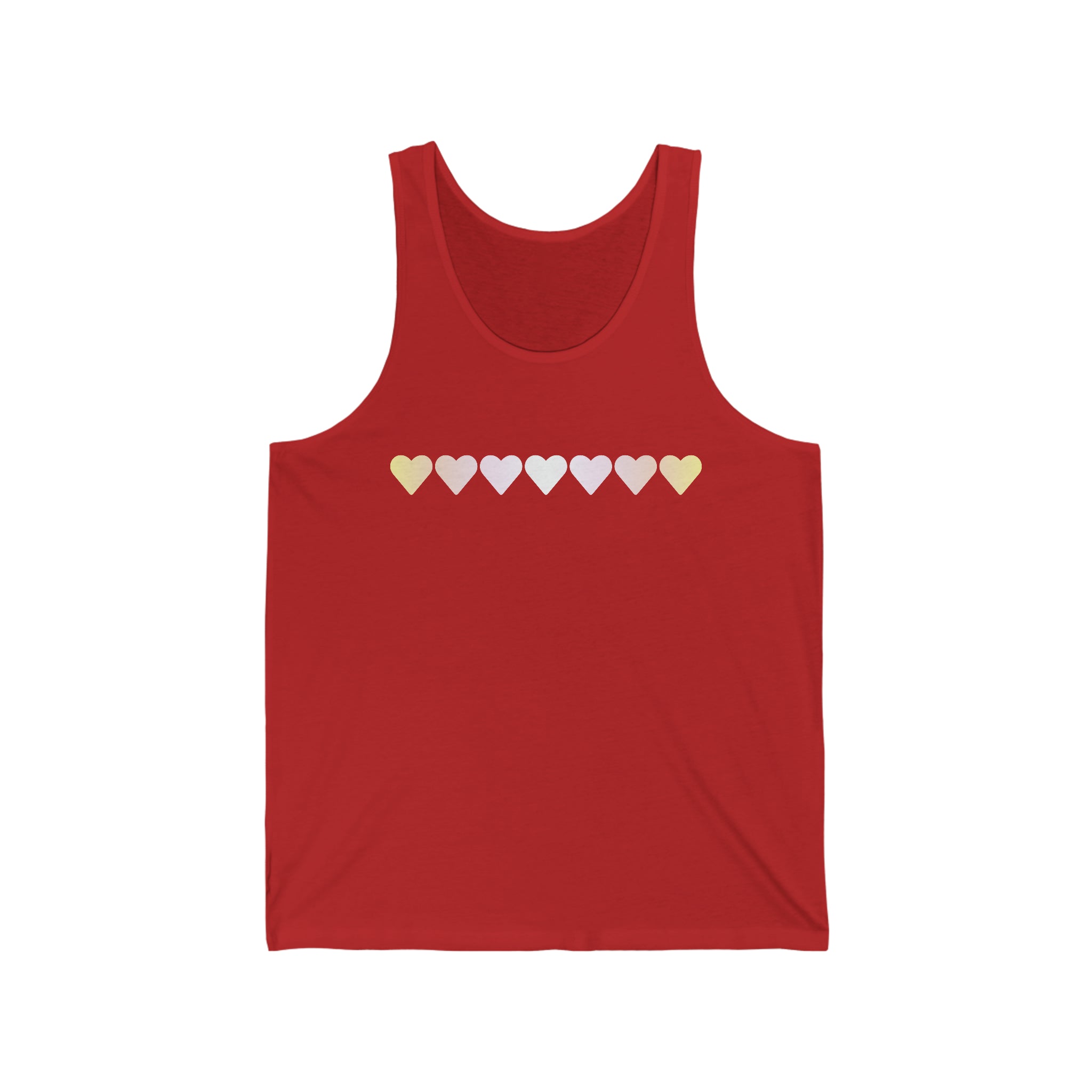 Pangender Flag Hearts Tank-Top: Pride LGBTQ+ Gradient Design
