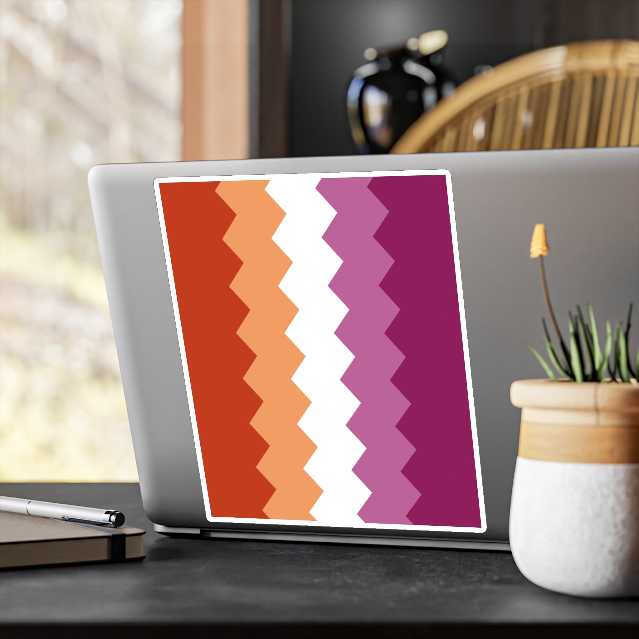 Lesbian Pride Flag Wavey Decal: Sharp Pride Sticker