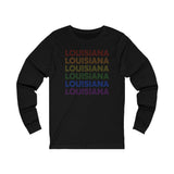 Louisiana LGBTQ+ Pride Flag, Faded Black Long Sleeve Tee
