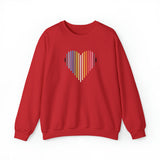 Queer Heart Lines Sweater: Pride Gradient Sweatshirt