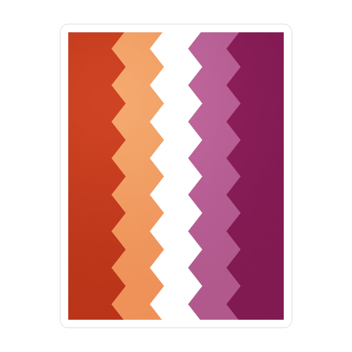 Lesbian Pride Flag Wavey Decal: Sharp Pride Sticker