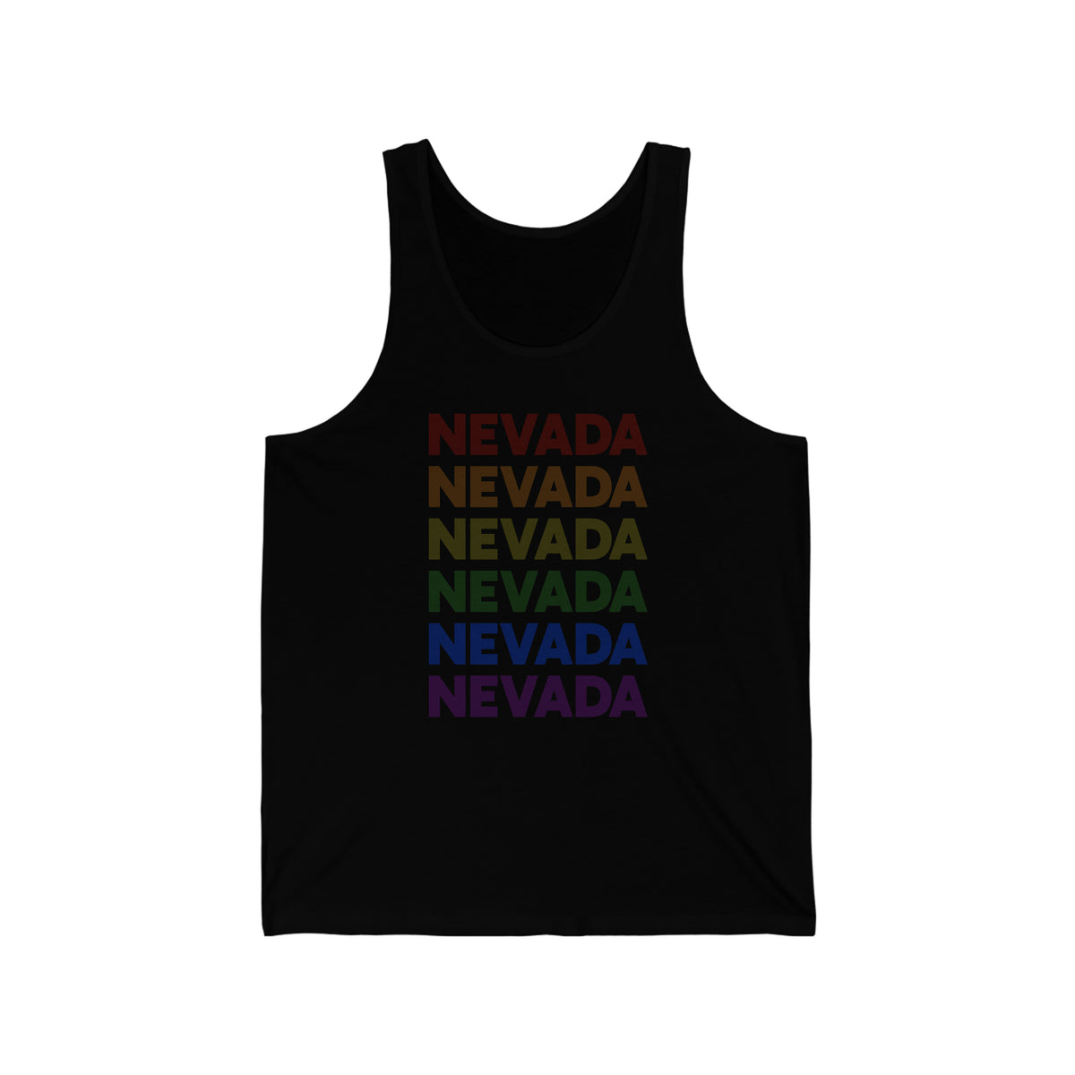 Nevada LGBTQ+ Pride Flag, Faded Black Tank-Top