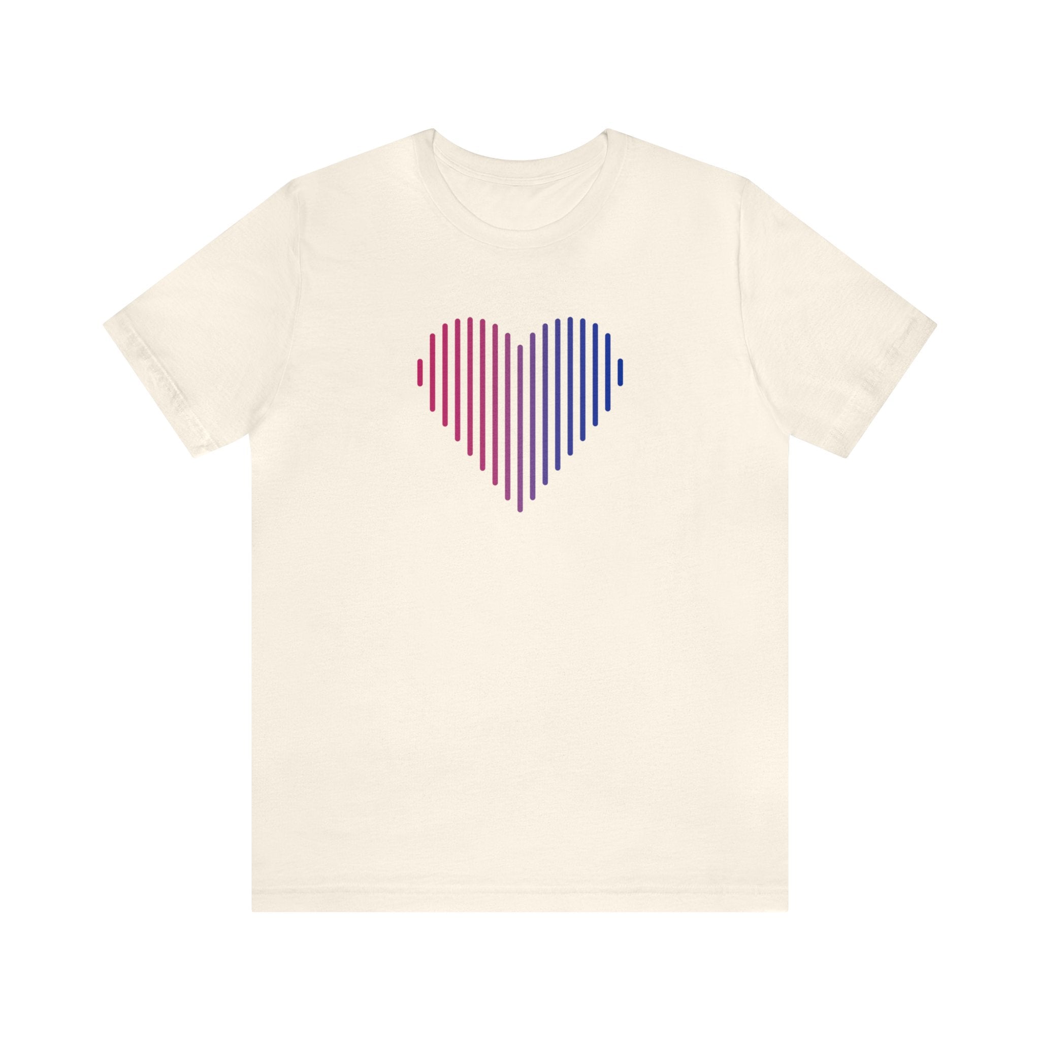 Bisexual Heart Lines T-Shirt: Pride Gradient Tee