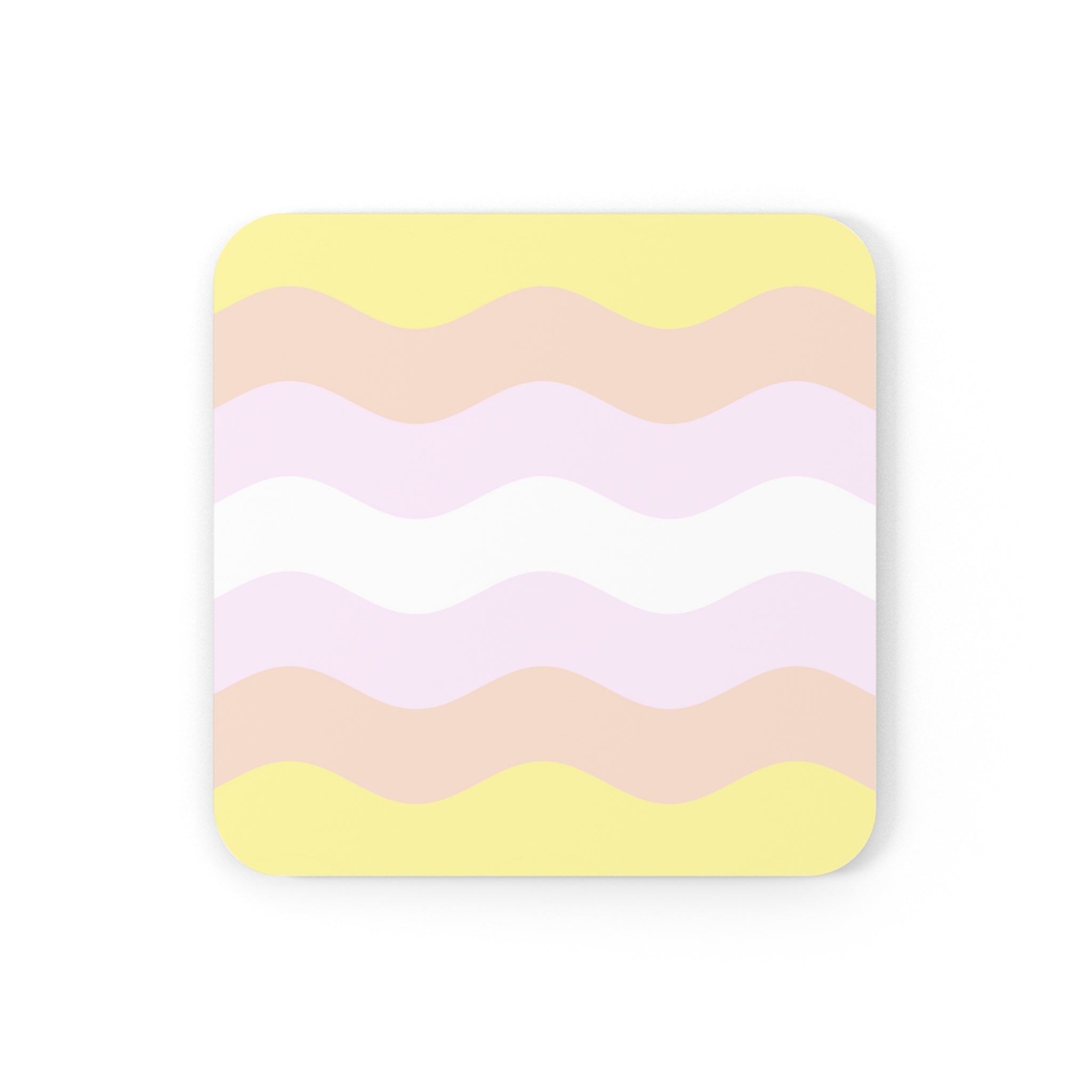 Pangender Flag Coaster Set: 4 Corkwood Ripple Drink Coasters