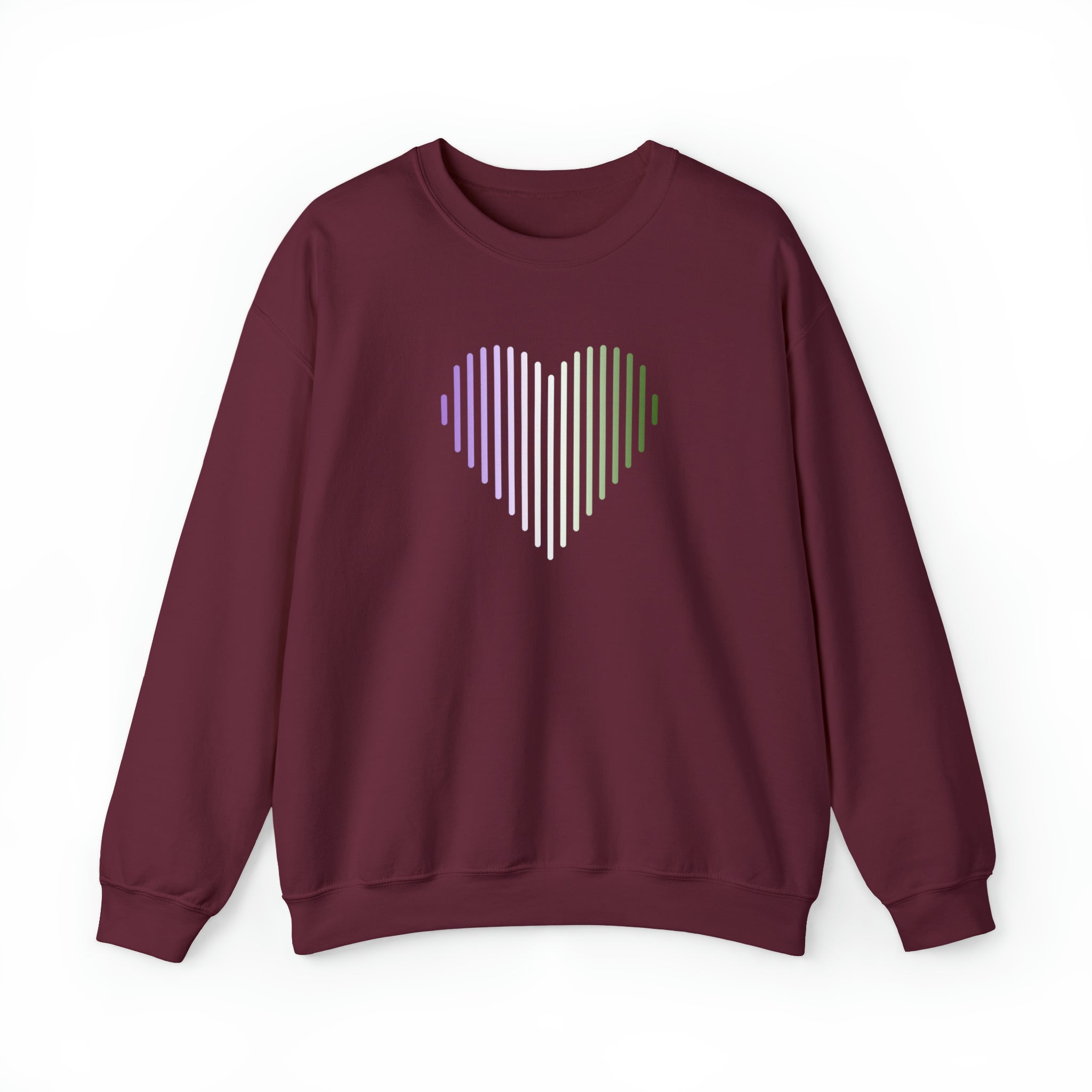 Genderqueer Heart Lines Sweater: Pride Gradient Sweatshirt