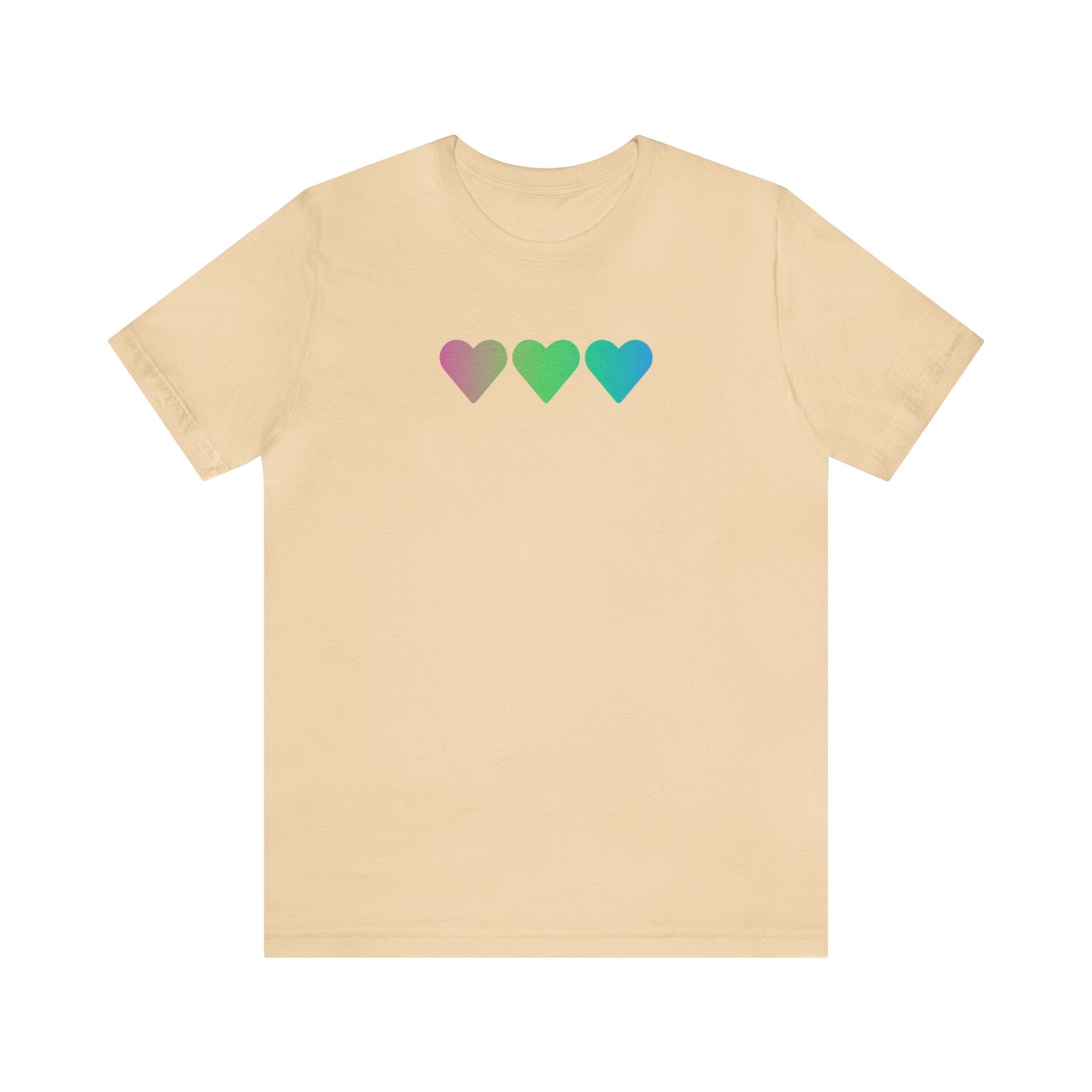 Polysexual Flag Hearts T-Shirt: Pride LGBTQ+ Gradient Design