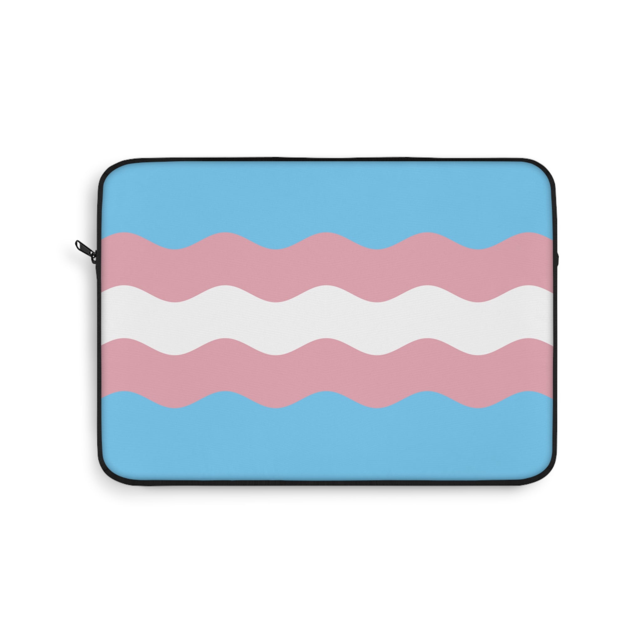 Transgender Pride Flag Laptop Sleeve: Ripple Print Protective Case