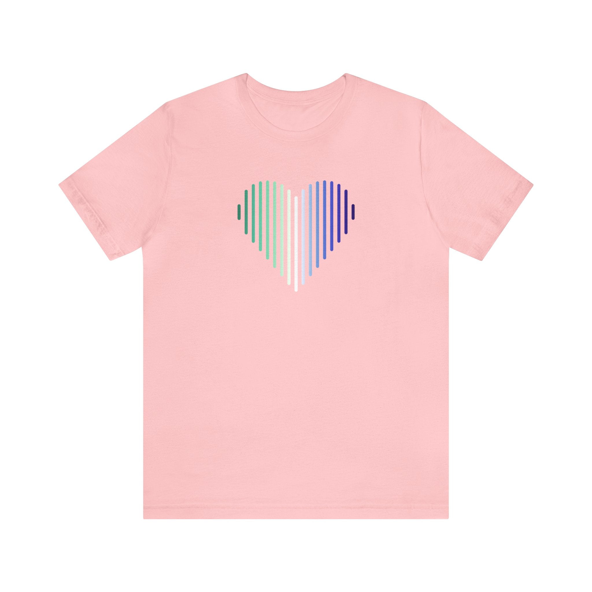 Gay Heart Lines T-Shirt: Pride Gradient Tee