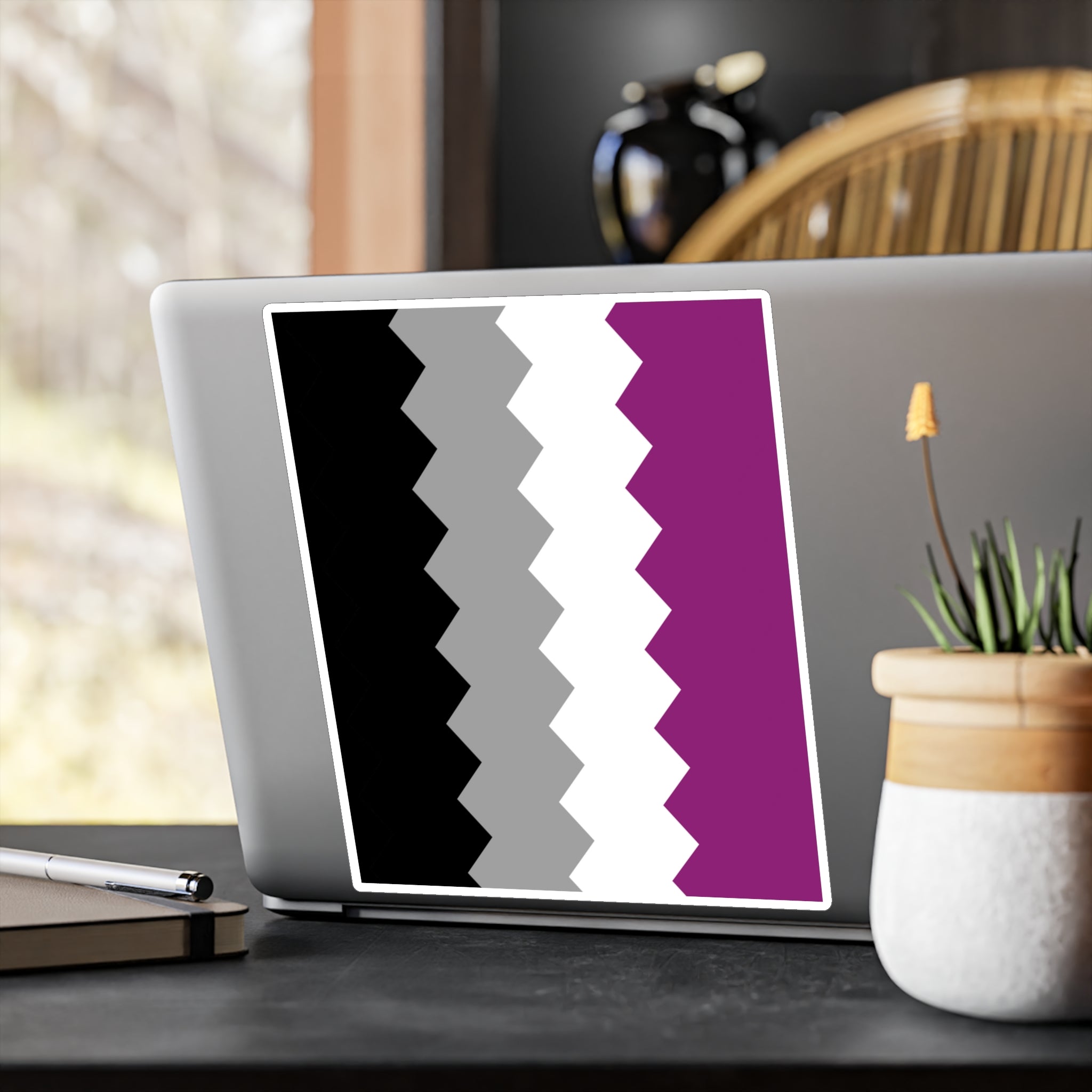 Asexual Flag Wavey Decal: Sharp Pride Sticker