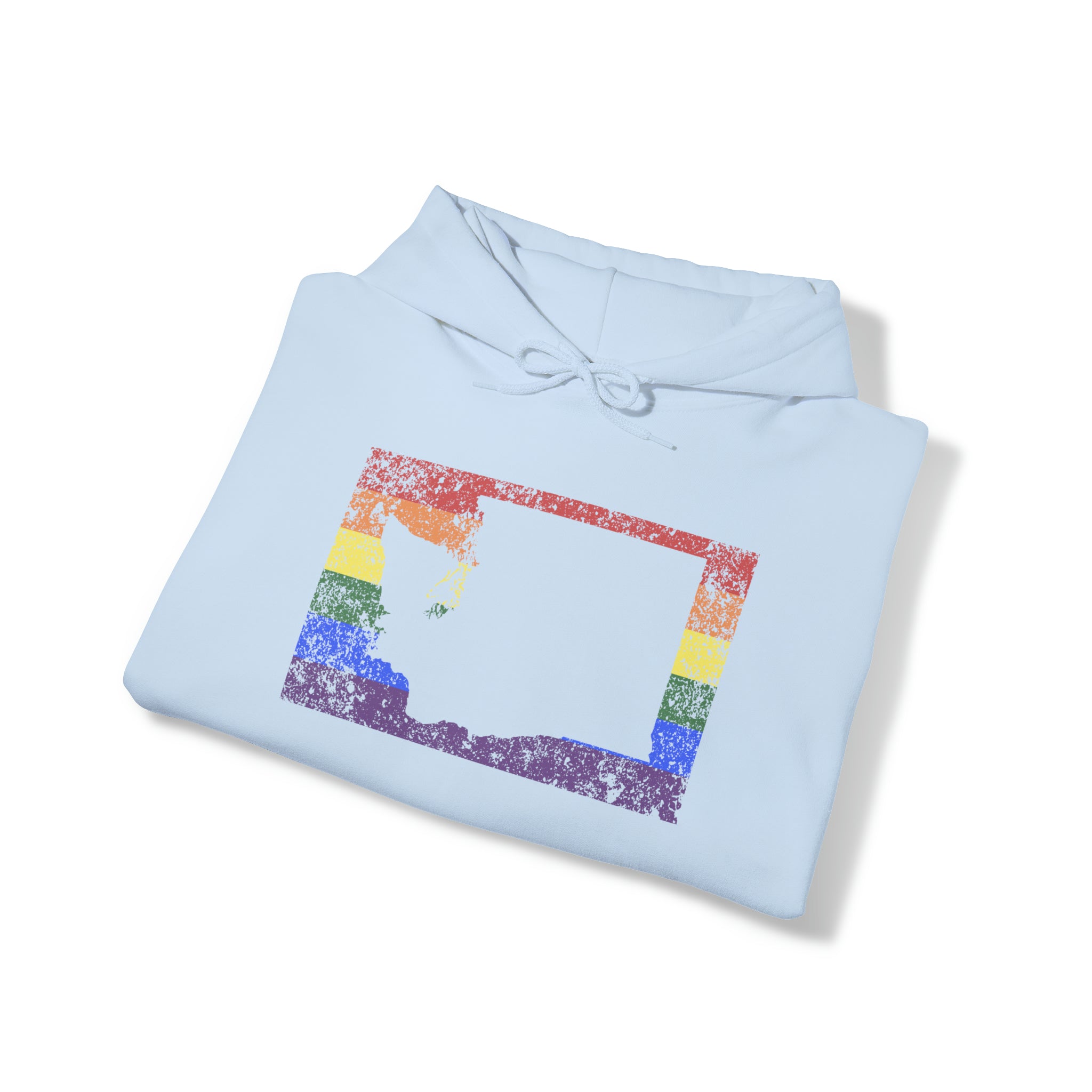 Washington Pride Flag Hoodie: Rainbow LGBTQ+ State Silhouette Distressed Hooded Sweatshirt