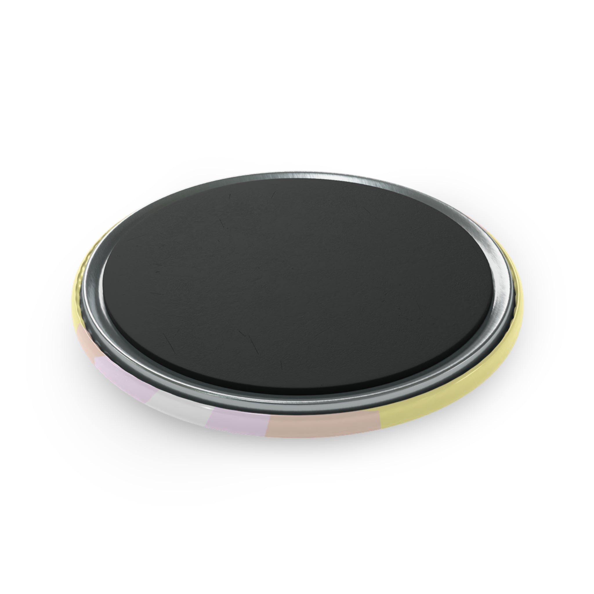 Pangender Pride Flag Magnet: Wavey Round Button for Fridge