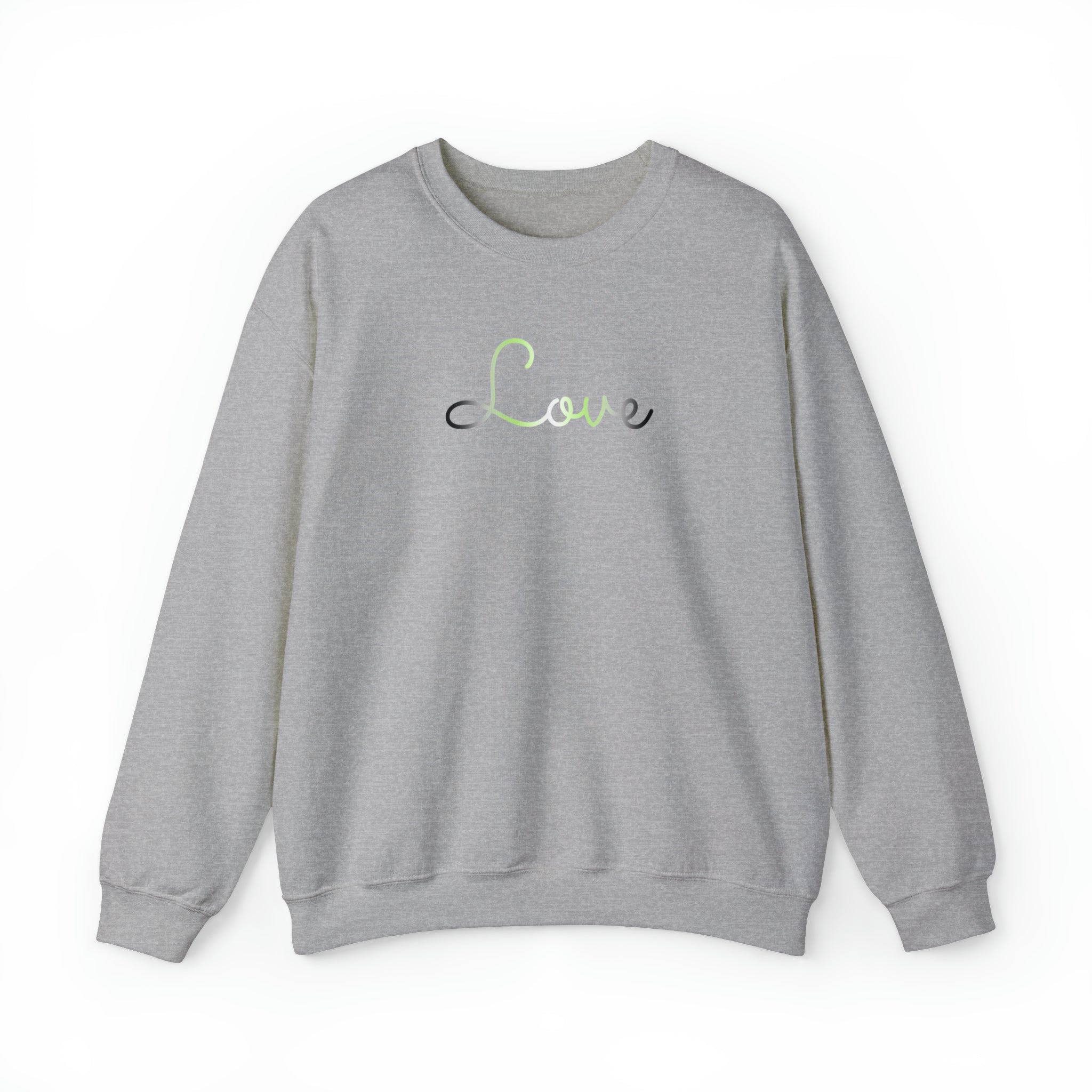 Agender Love Script Sweatshirt: Subtly Elegant Pride Sweater