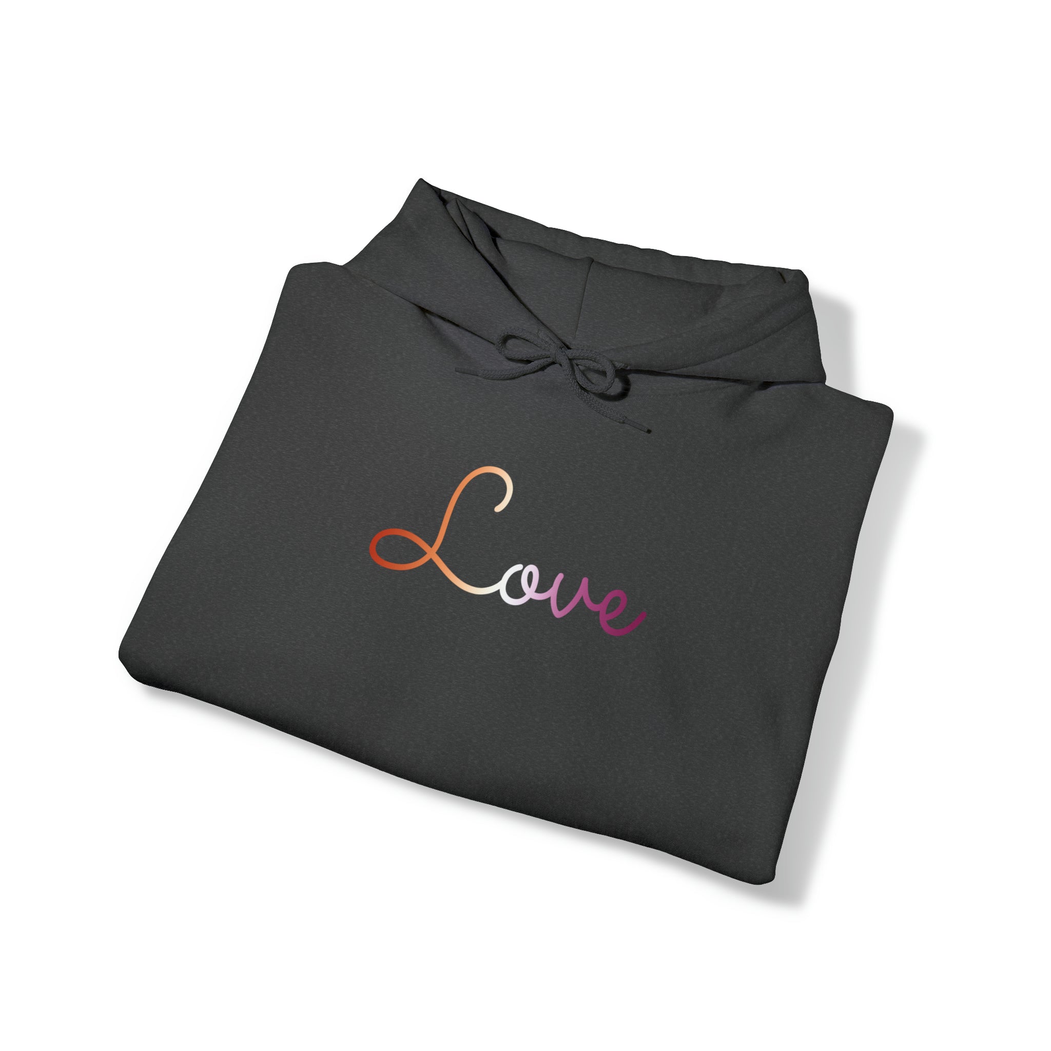 Lesbian Love Script Hoodie: Subtly Elegant Pride Sweatshirt