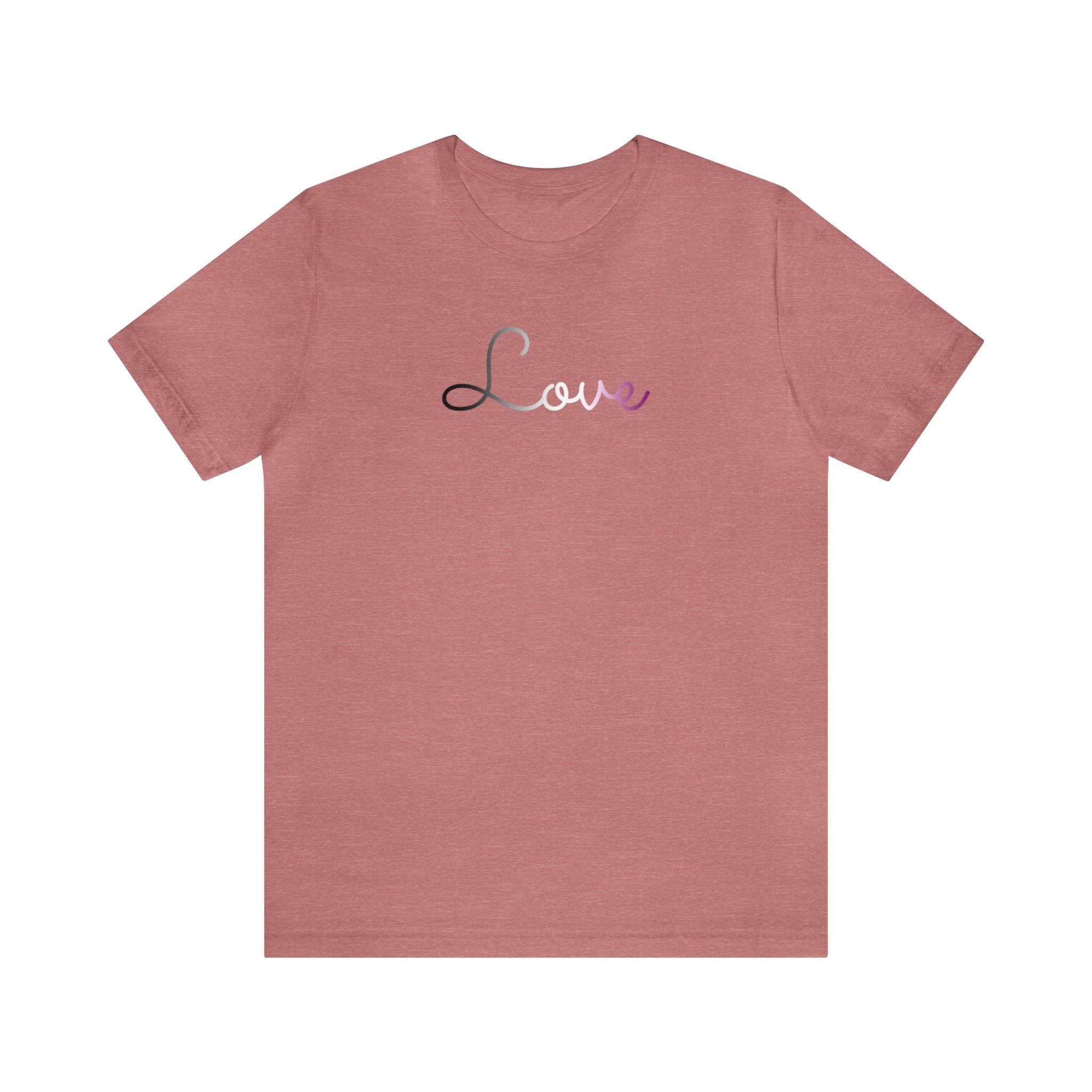 Asexual Love Script Tee: Subtly Elegant Pride T-Shirt