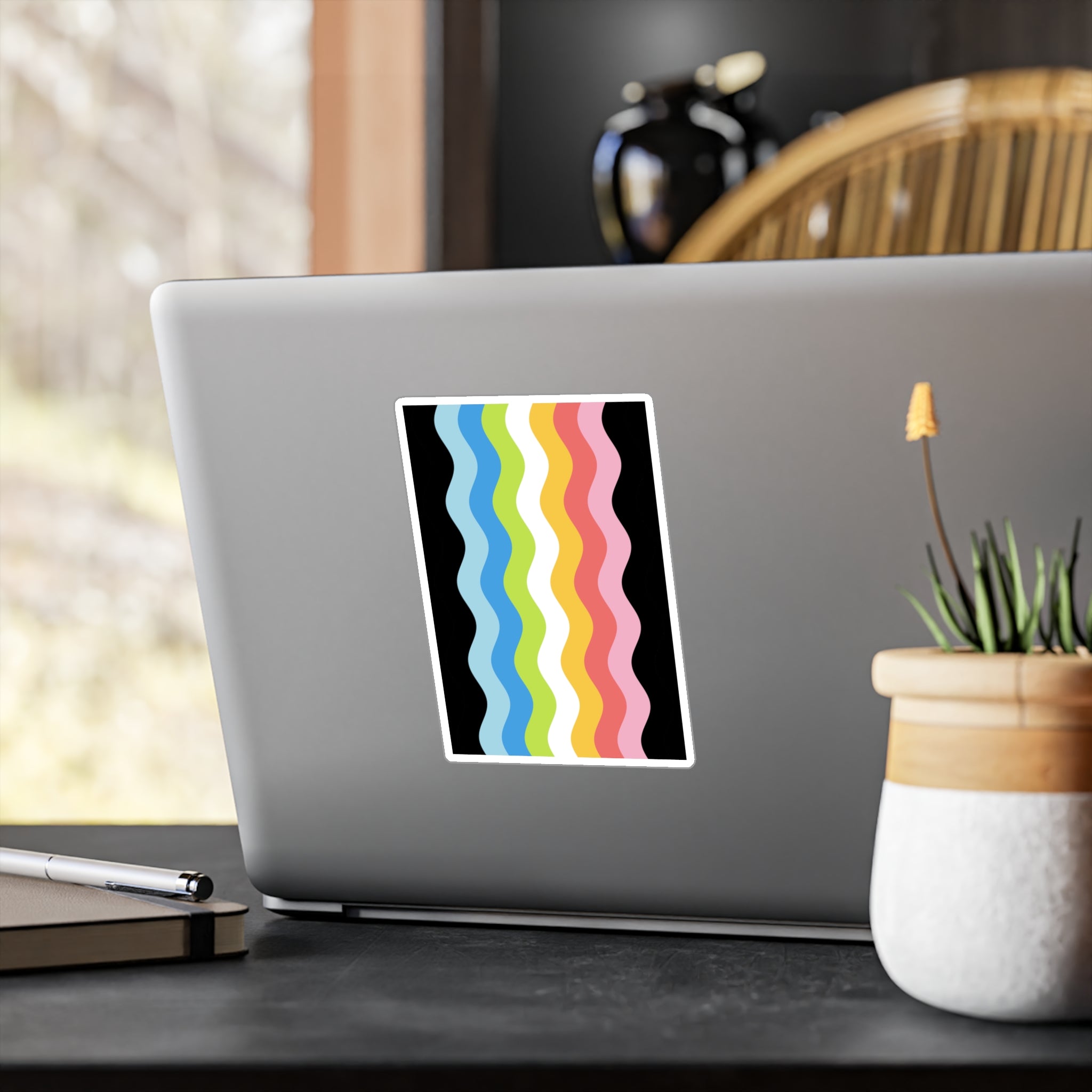 Queer Pride Flag Ripple Decal: Wavey Pride Sticker