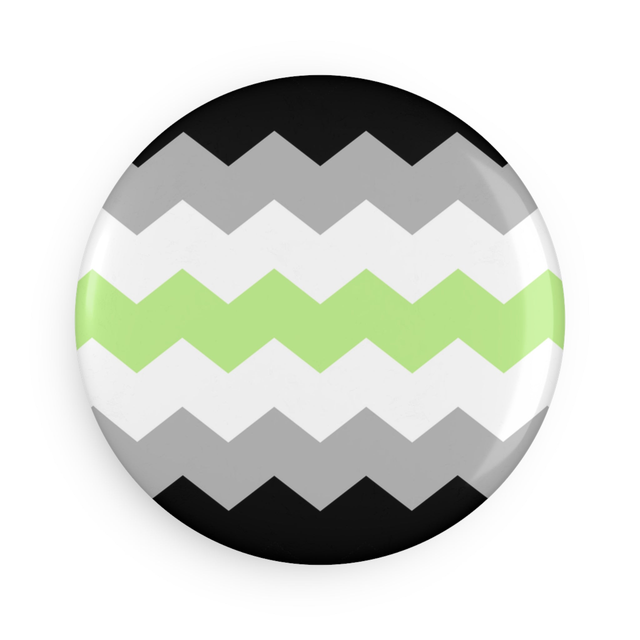 Agender Pride Flag Magnet: Wavey Round Button for Fridge