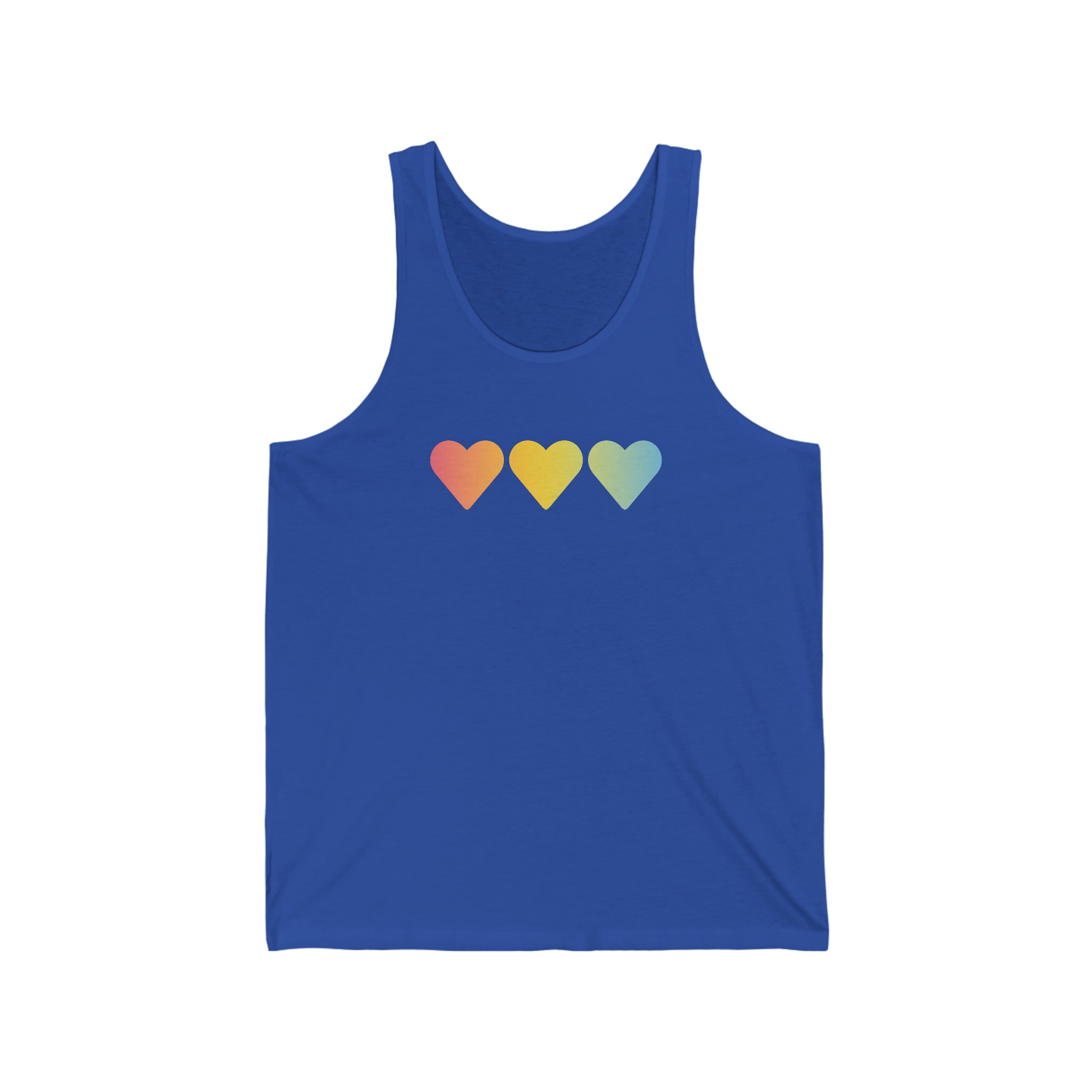Pansexual Flag Hearts Tank-Top: Pride LGBTQ+ Gradient Design