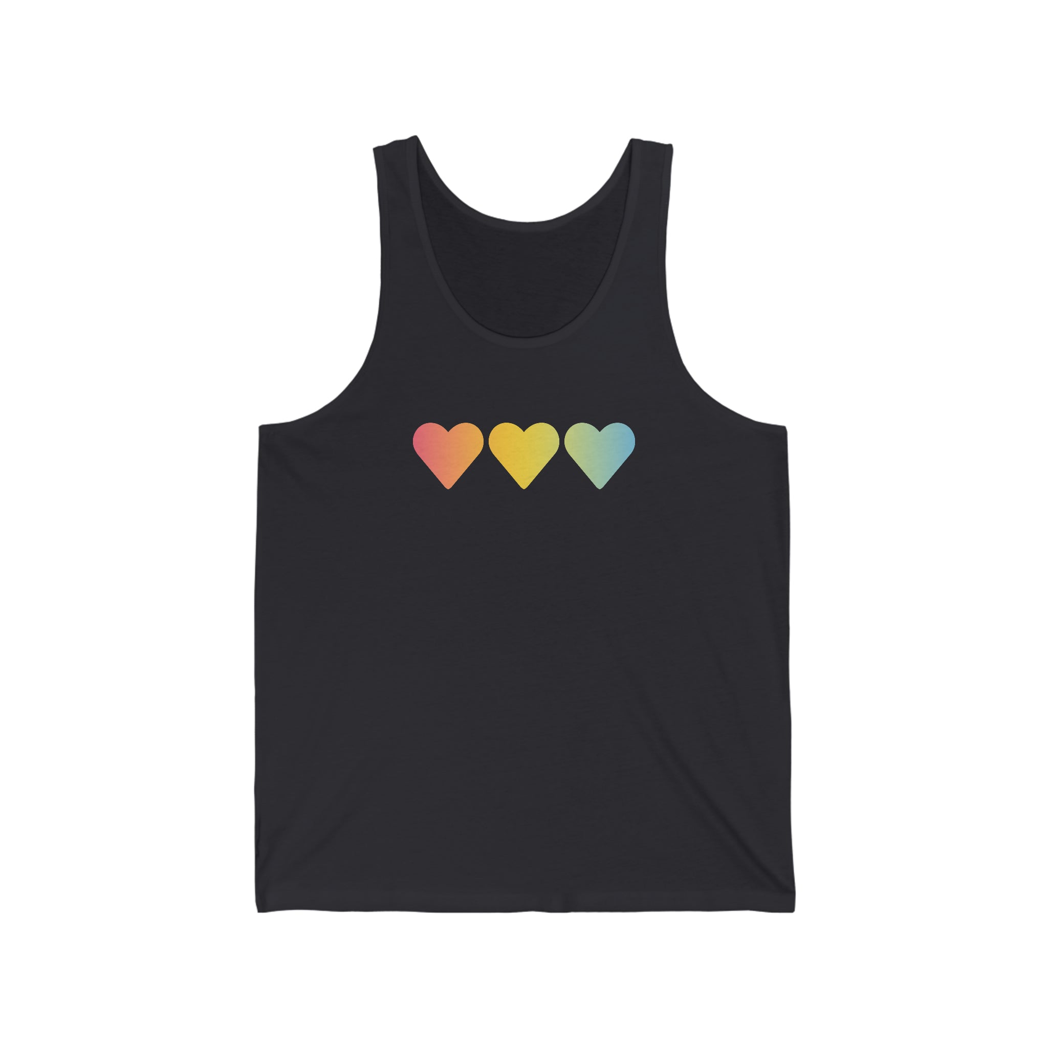 Pansexual Flag Hearts Tank-Top: Pride LGBTQ+ Gradient Design