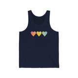 Pansexual Flag Hearts Tank-Top: Pride LGBTQ+ Gradient Design