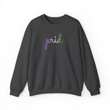 Genderqueer Pride Sweater: Flowing Cursive 'Pride' in Gradient Hues