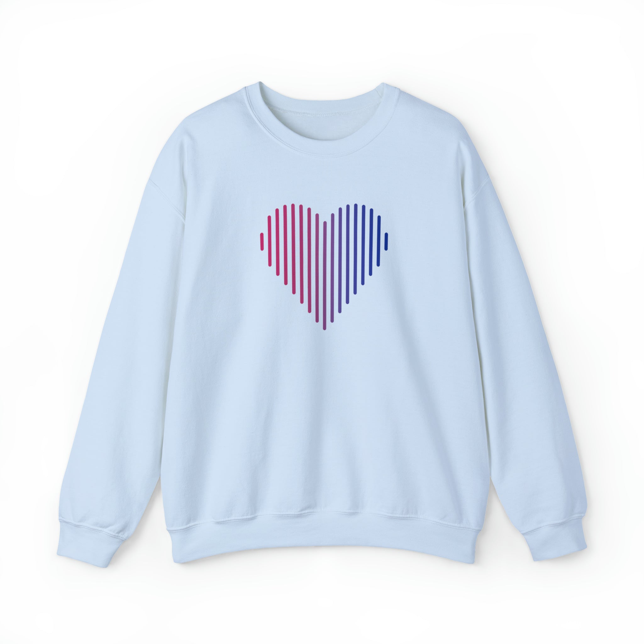 Bisexual Heart Lines Sweater: Pride Gradient Sweatshirt
