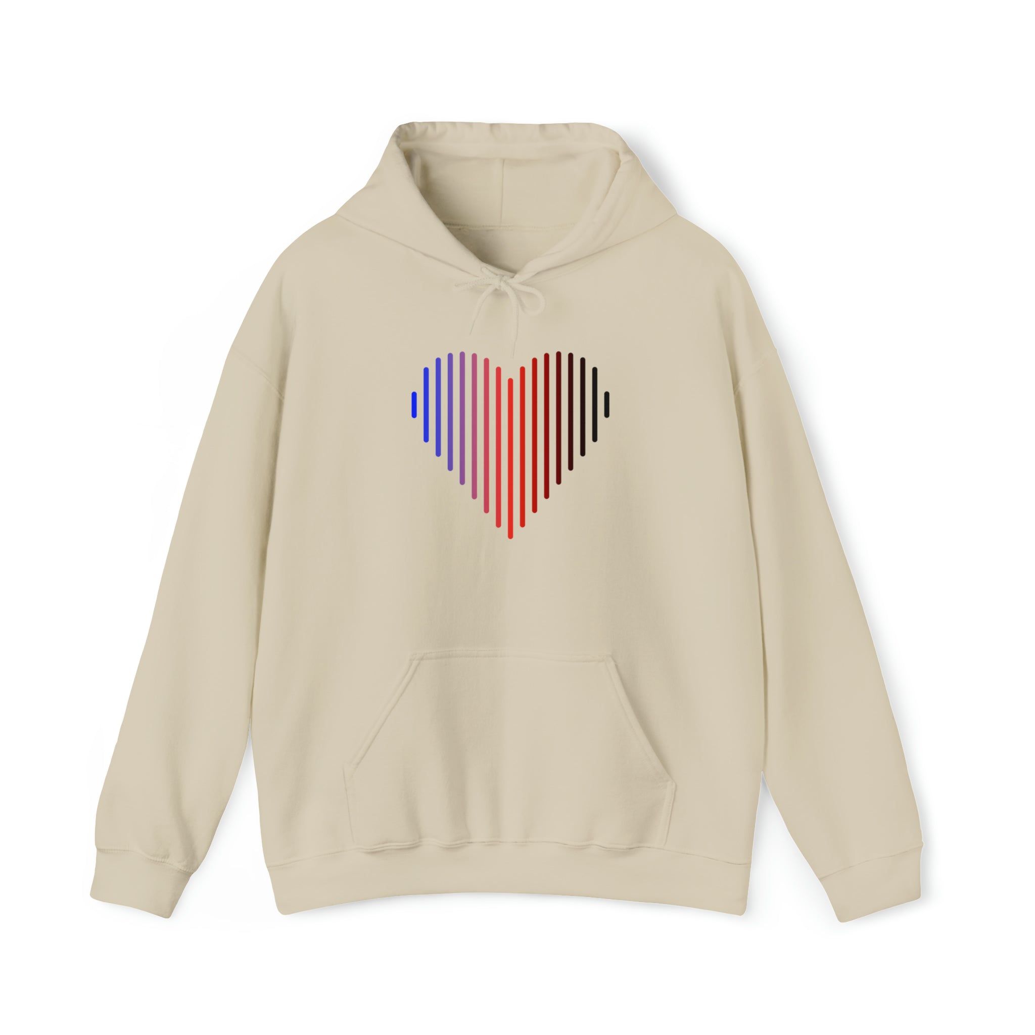 Polyamory Heart Lines Hoodie: Pride Gradient Sweater