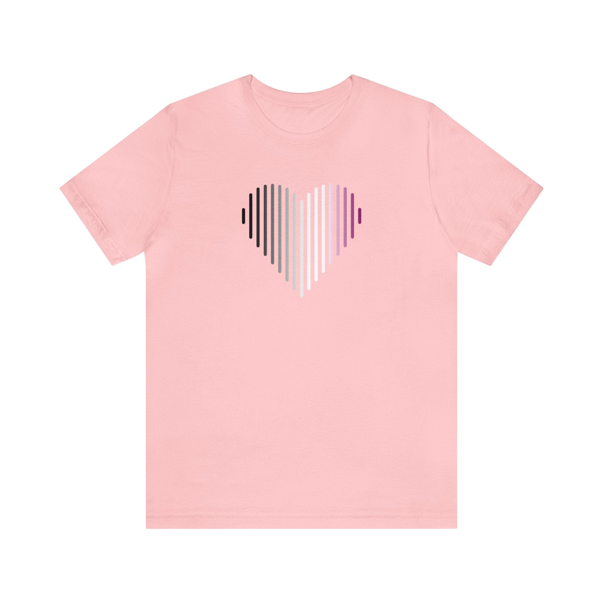 Asexual Heart Lines T-Shirt: Pride Gradient Tee