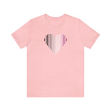 Asexual Heart Lines T-Shirt: Pride Gradient Tee