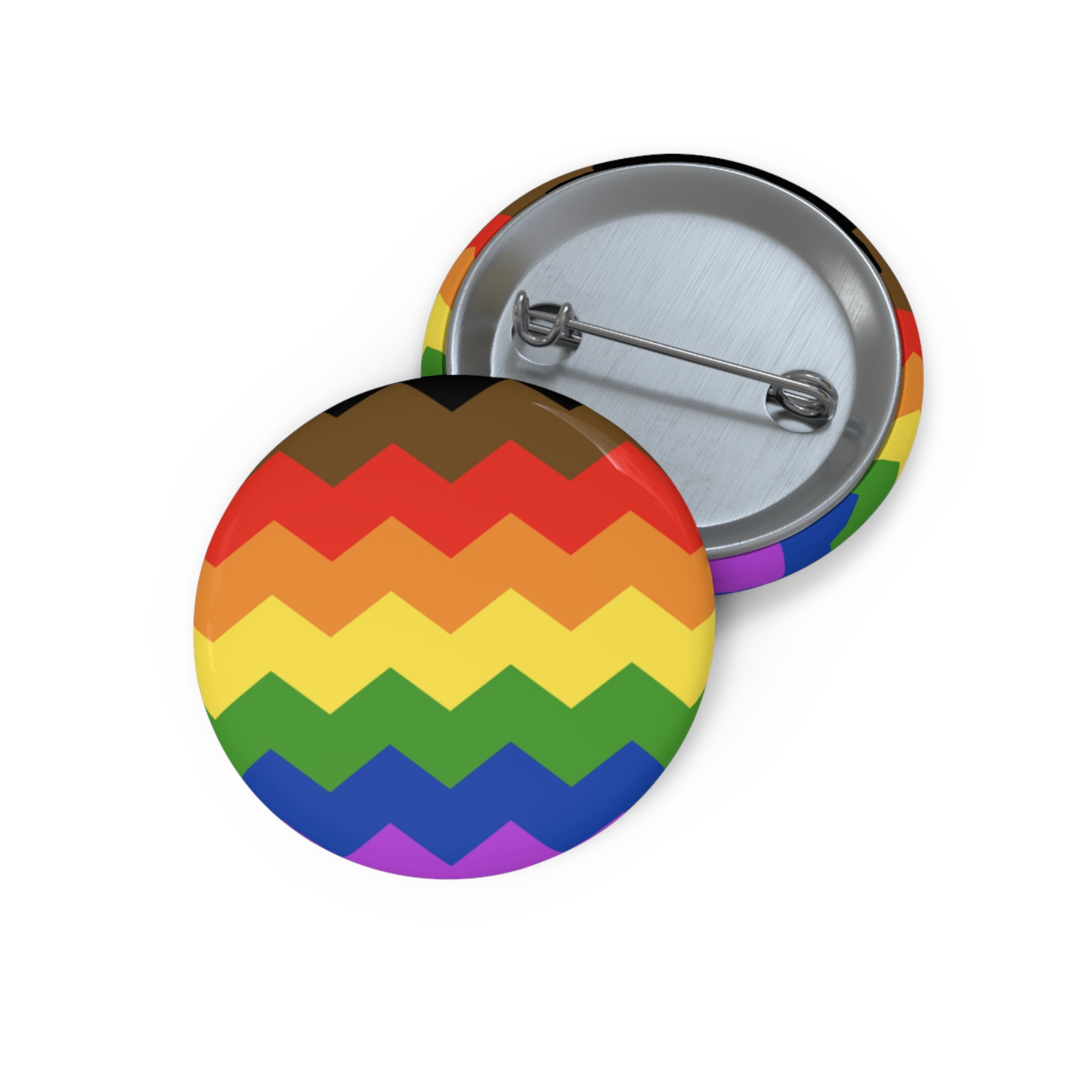 Philly Pride Flag Pin: Round Button with Sharp Design