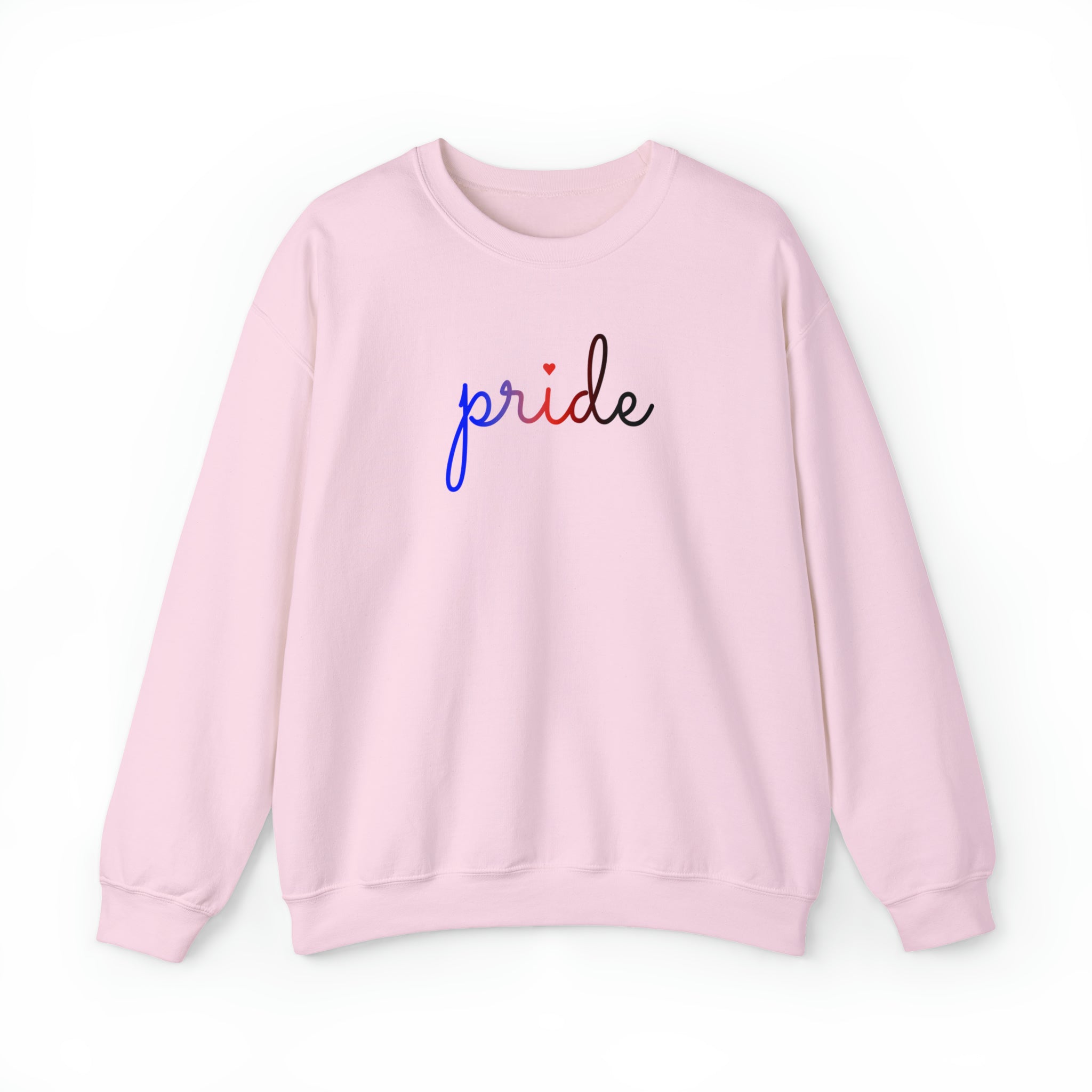 Polyamory Pride Sweater: Flowing Cursive 'Pride' in Gradient Hues