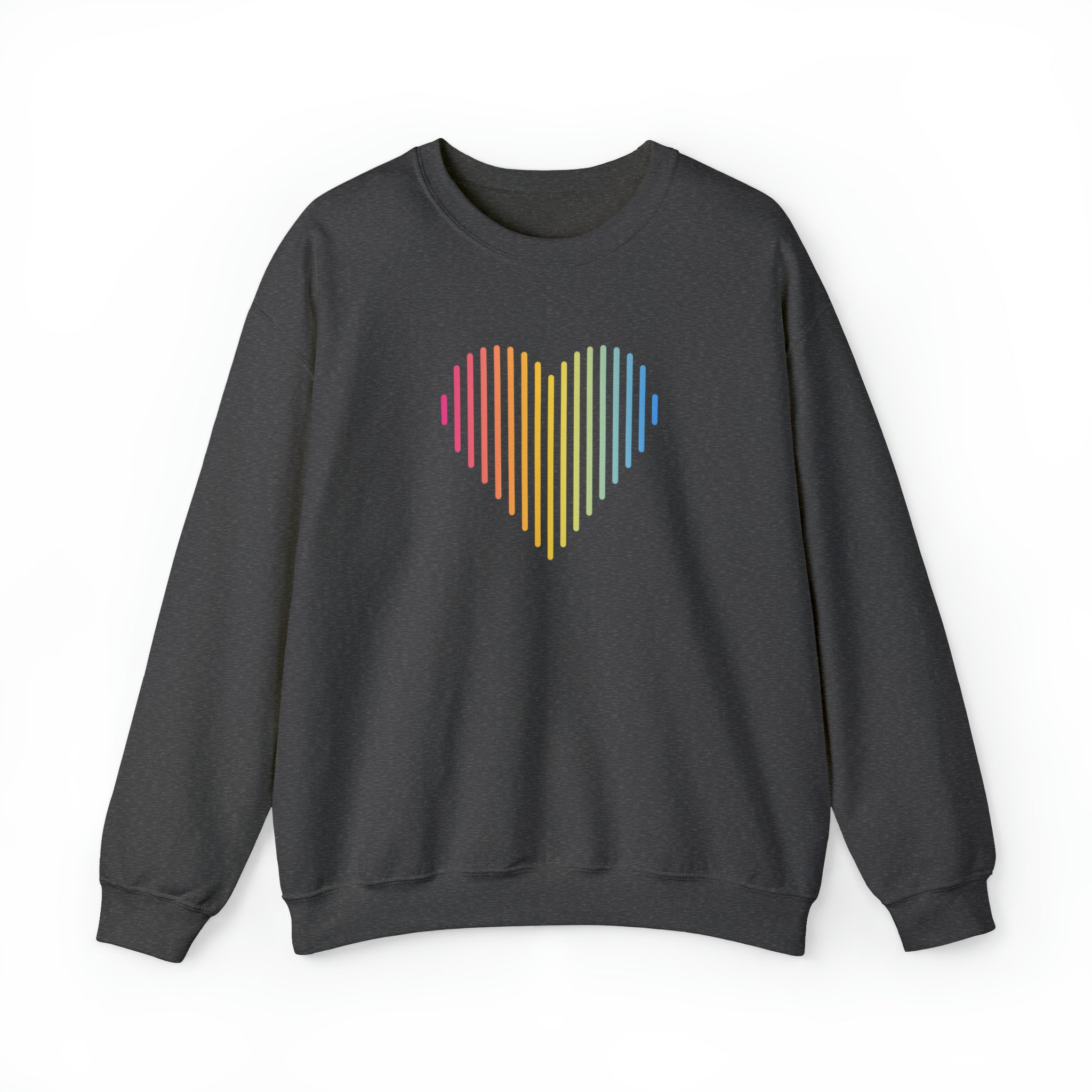 Pansexual Heart Lines Sweater: Pride Gradient Sweatshirt