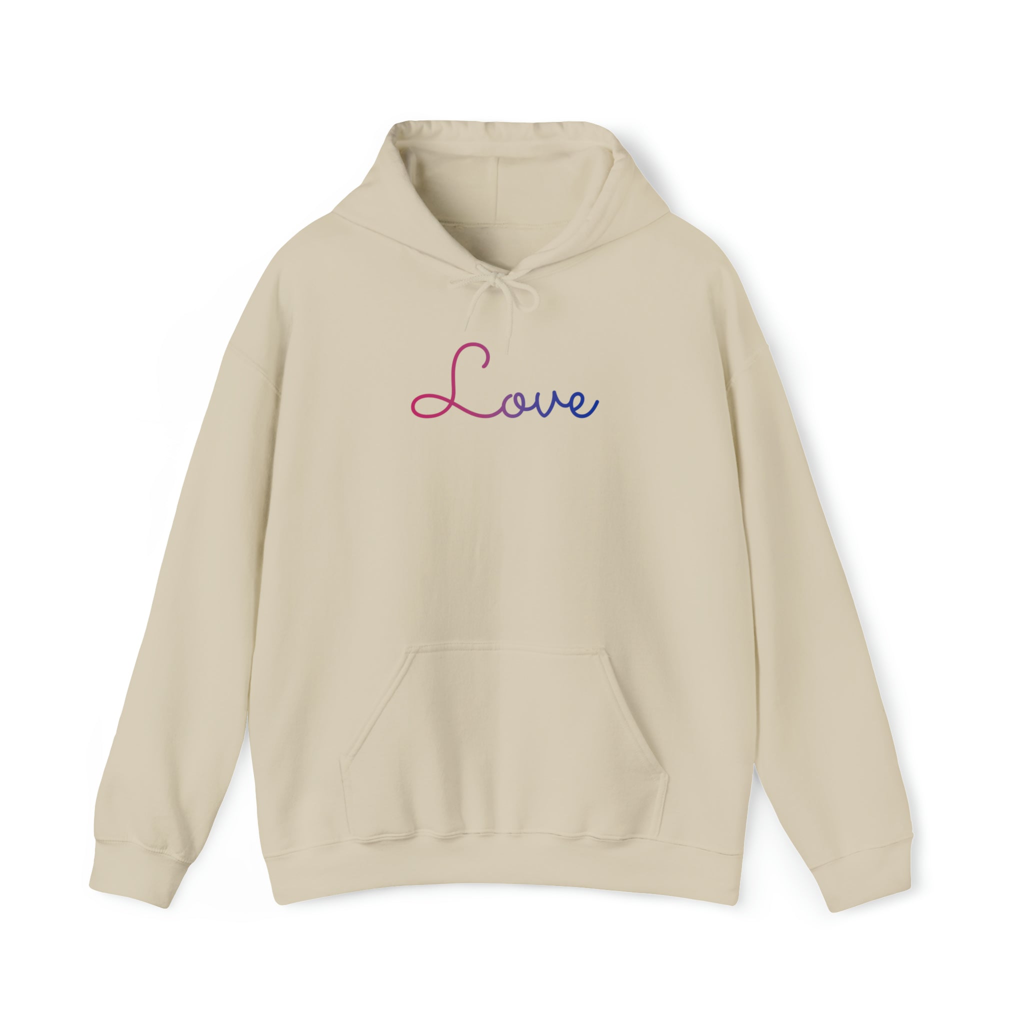Bisexual Love Script Hoodie: Subtly Elegant Pride Sweatshirt