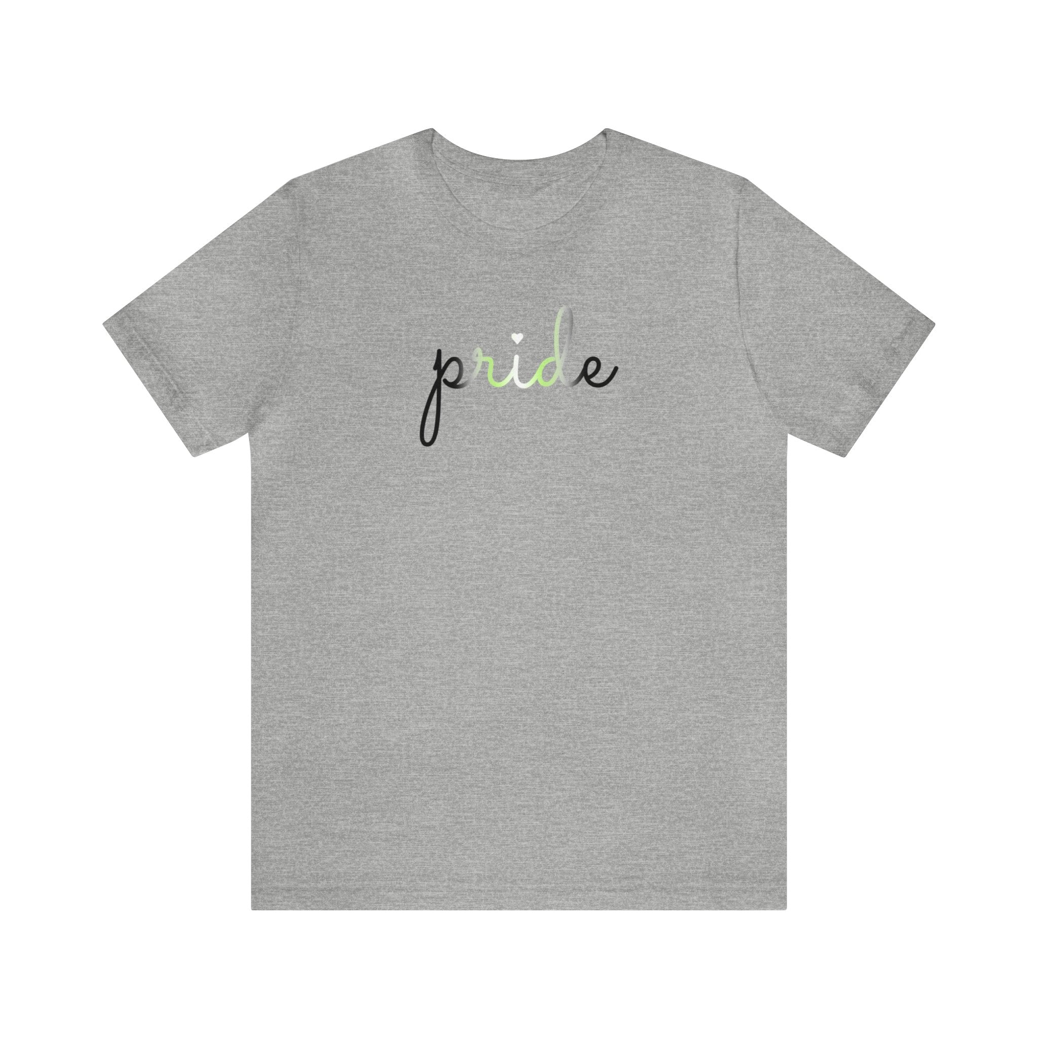 Agender Pride T-Shirt: Flowing Cursive 'Pride' in Gradient Hues