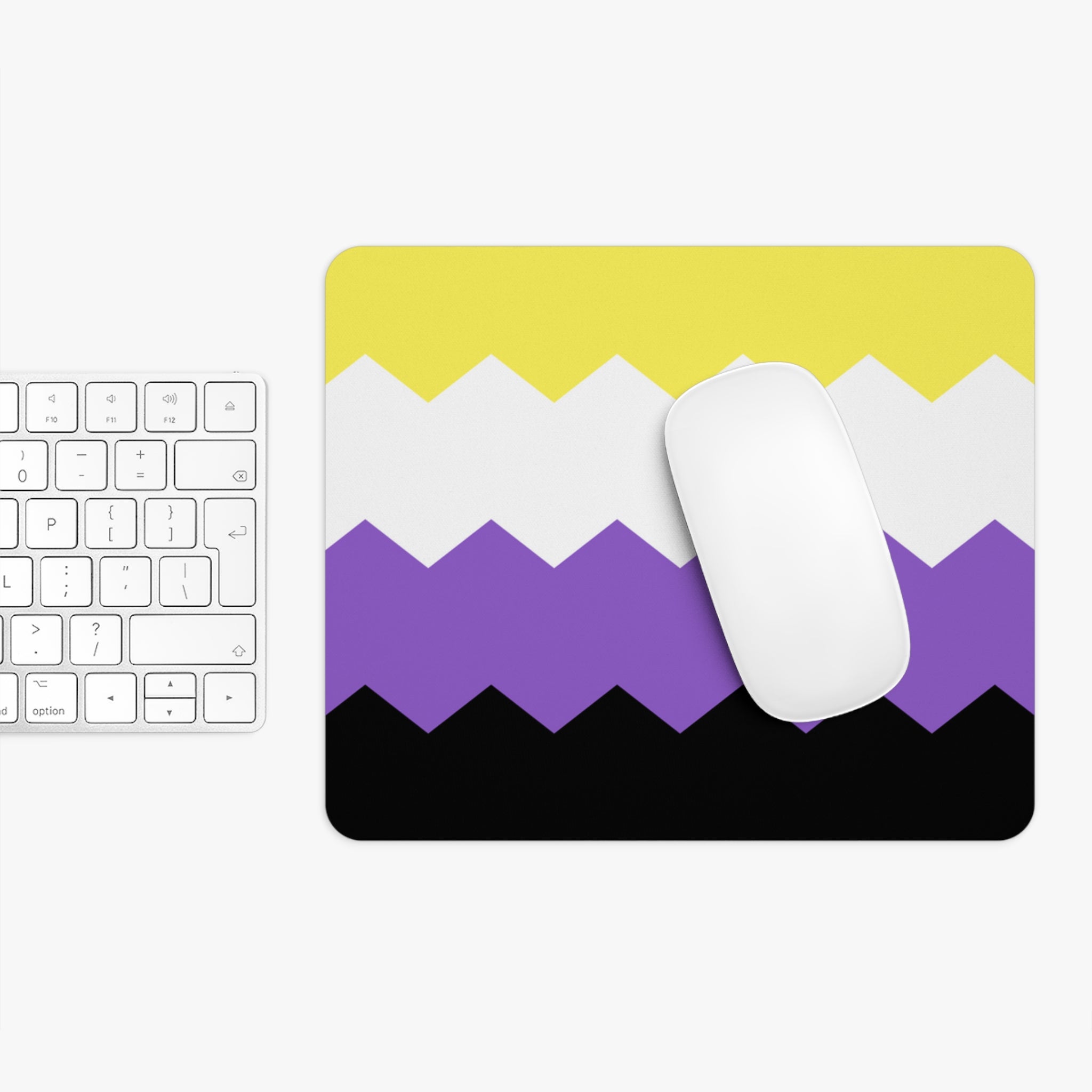 Nonbinary Flag Wavey Mousepad: Sharp Design for Desk